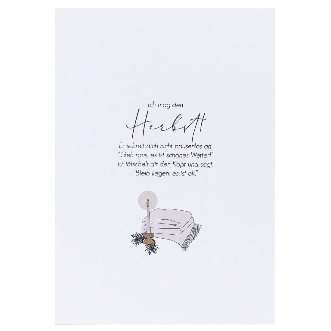 Verblühmeinnicht Postkarte "Ich mag den Herbst"