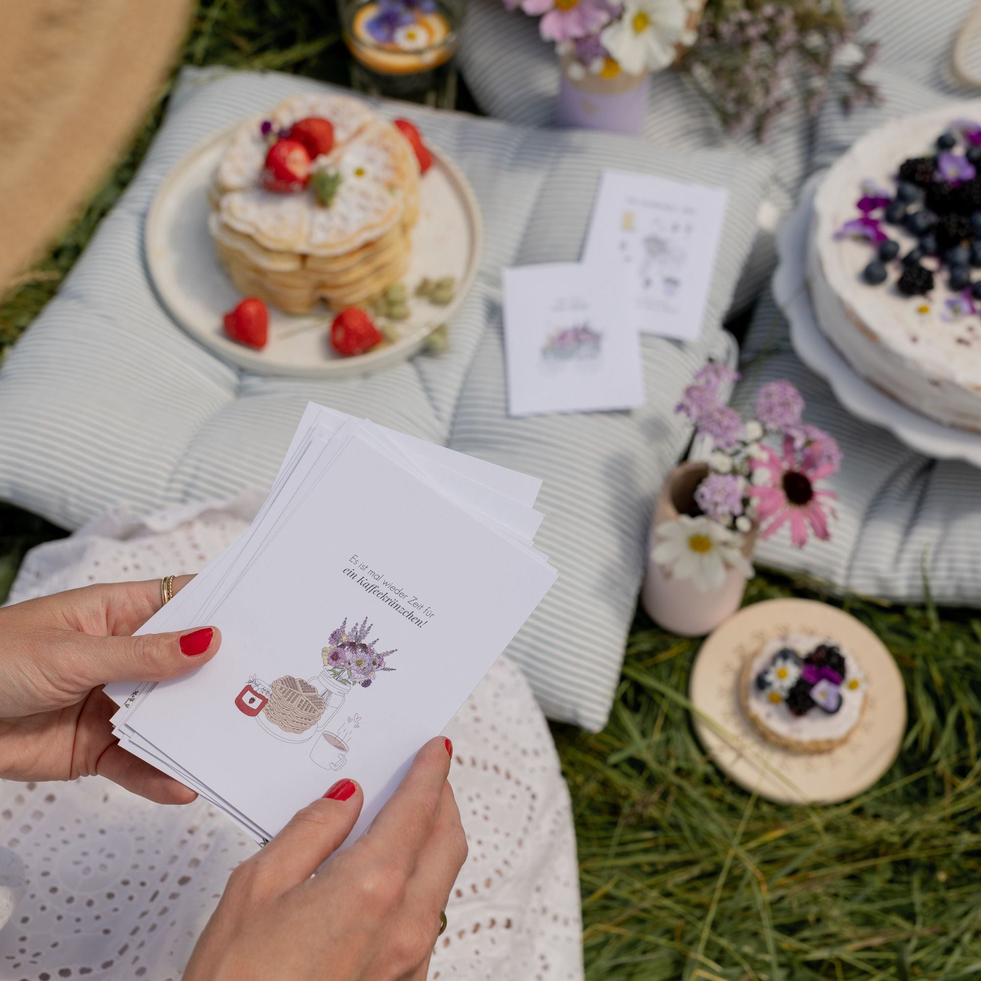 verblühmeinnicht postkarte kaffeekränzchen anna und ole shop
