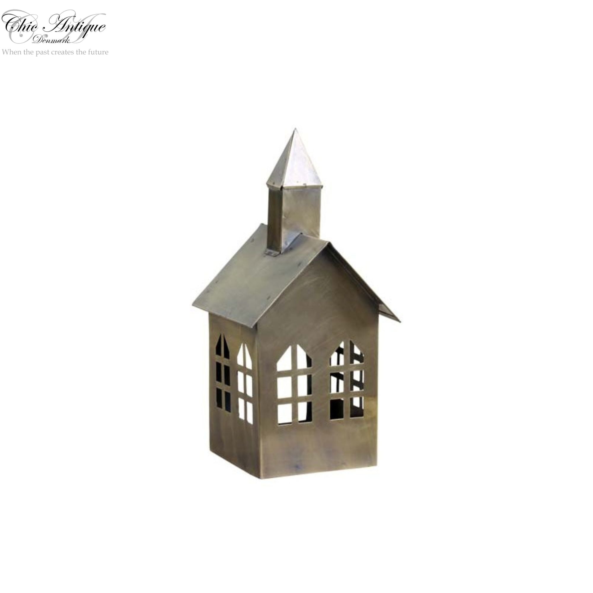 Chic Antique Lichthaus mit Turm messing