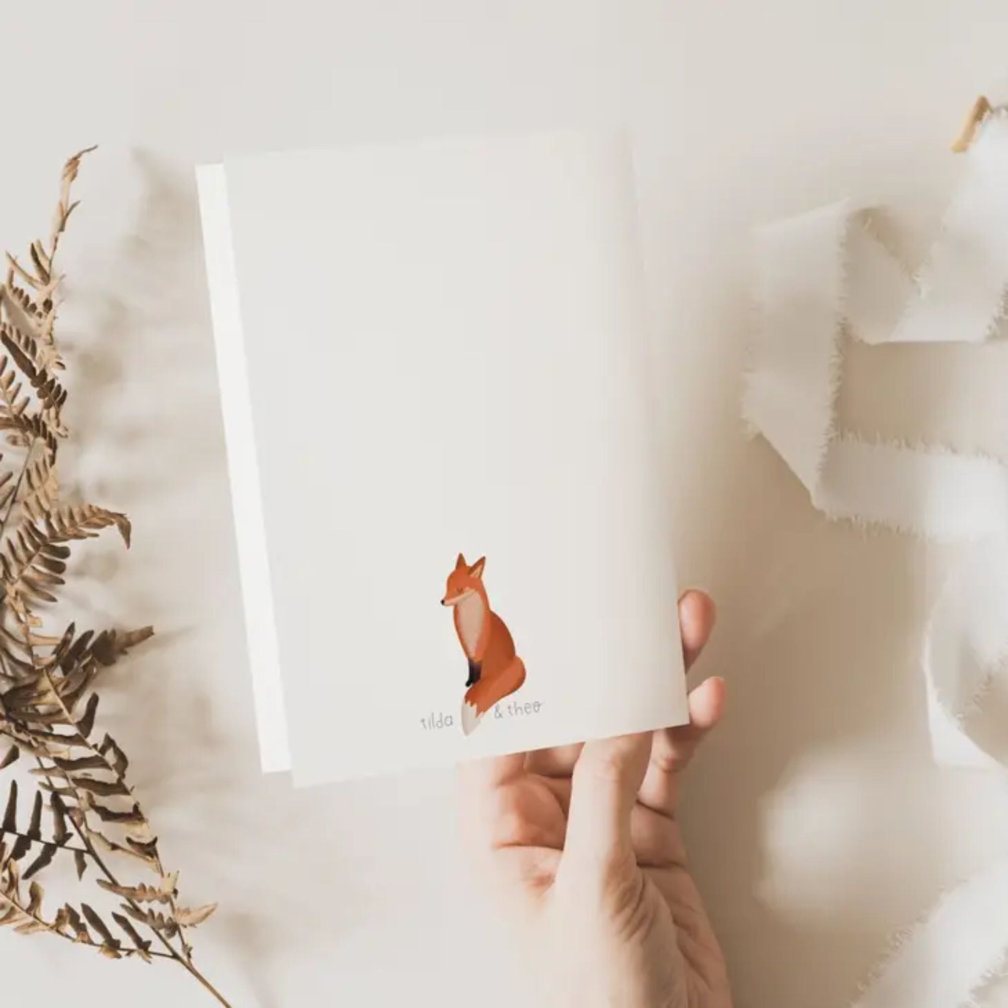 Tilda & Theo Hochzeit Postkarte "Fuchsliebe"