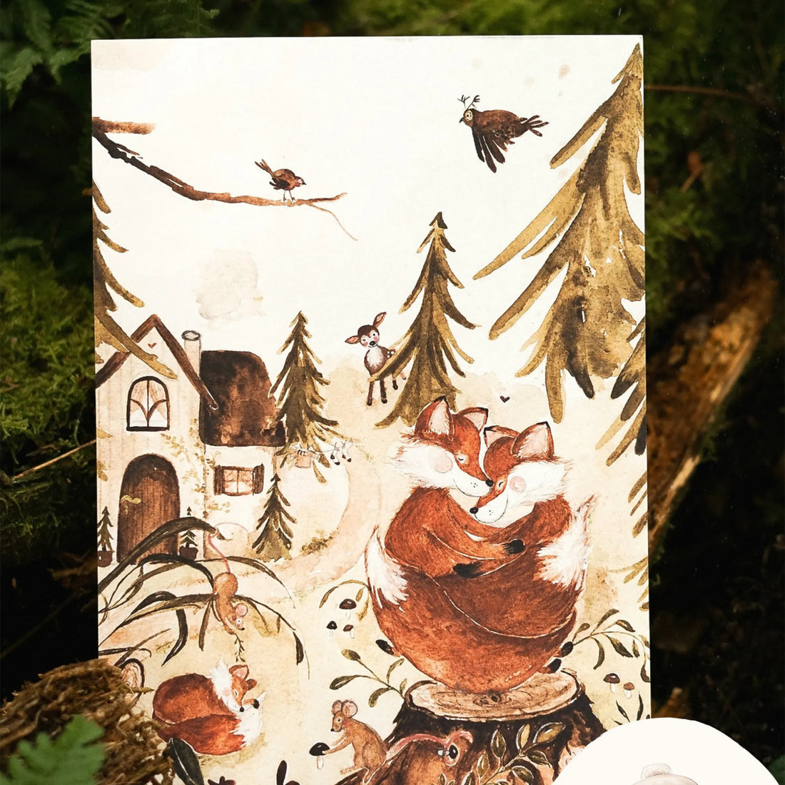 Fuchsmaedchen Postkarte "Fuchswald"