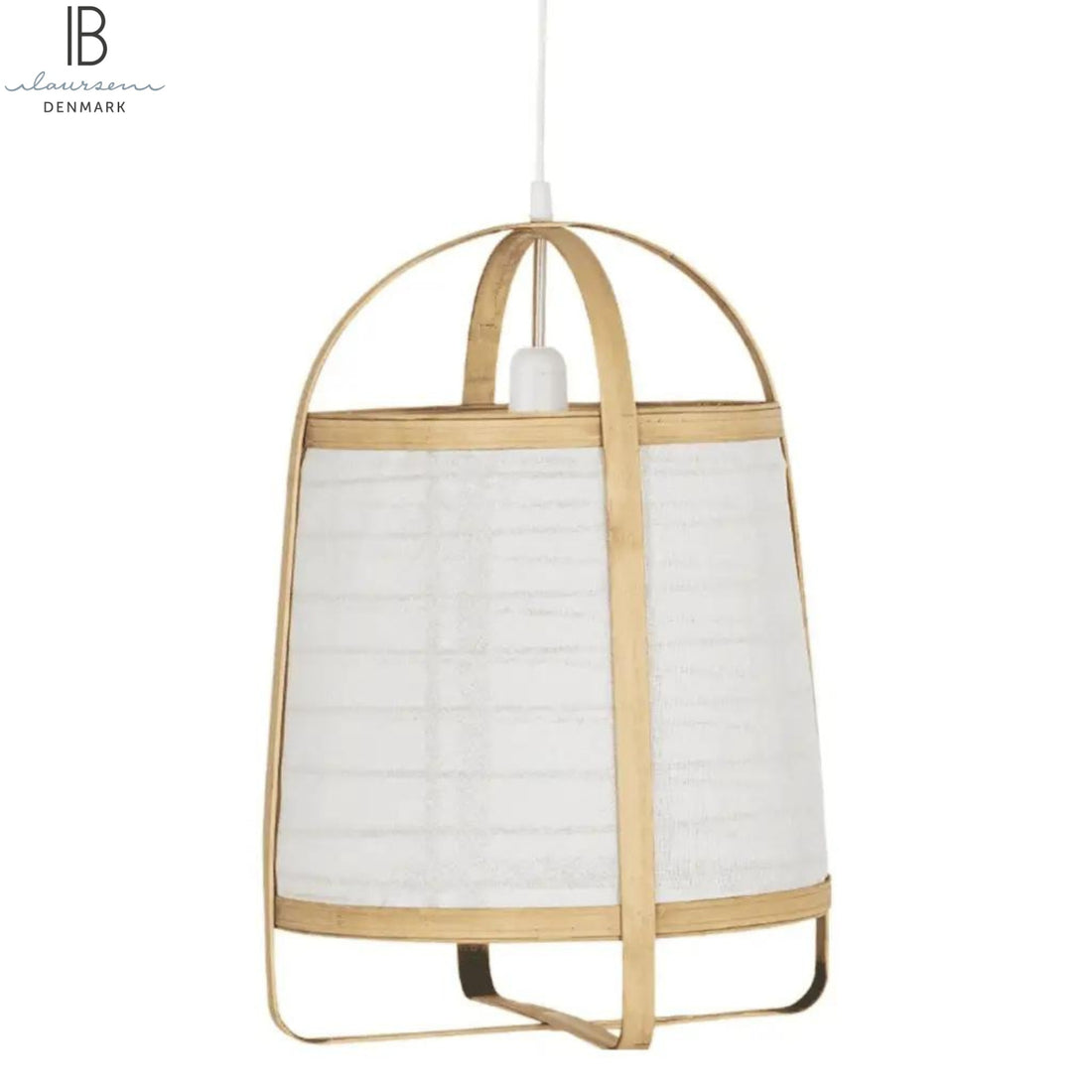 Ib Laursen Hangelampe aus Bambus mit weißem Stoffbezug anna ole shop