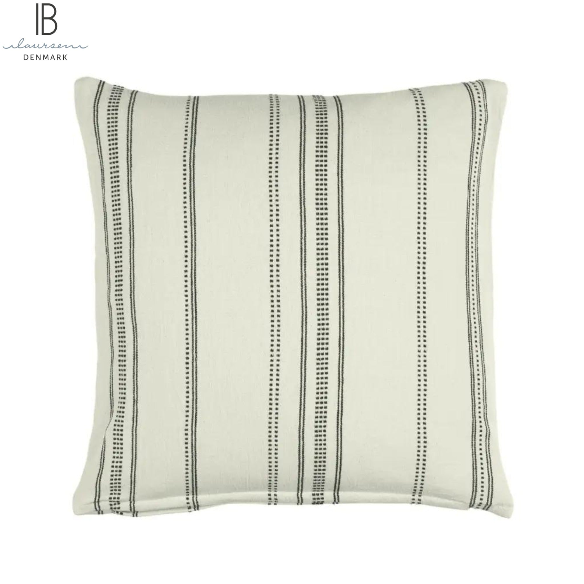 Ib Laursen Kissenbezug creme schwarz gewebtes Muster anna ole shop