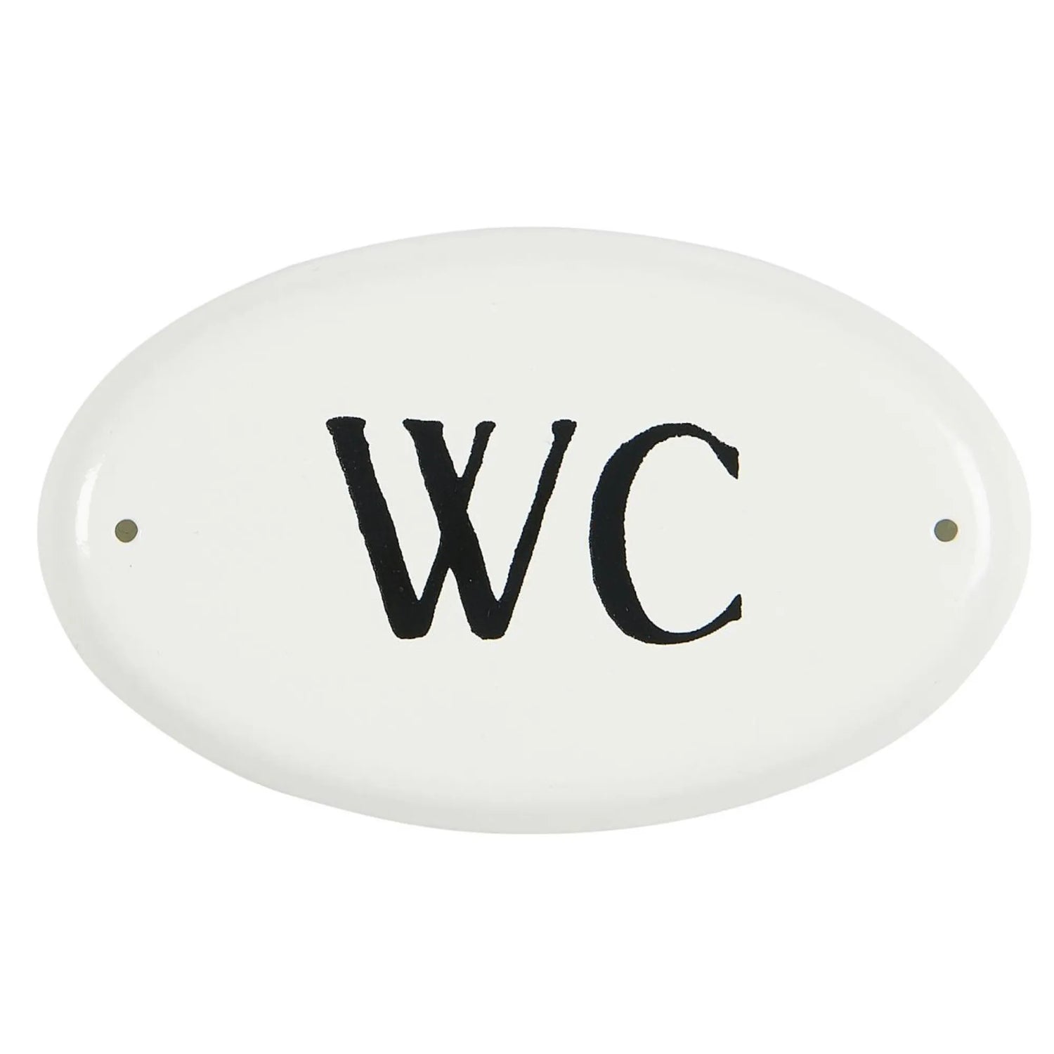 Ib Laursen weißes Schild "WC" aus Metall 9 cm