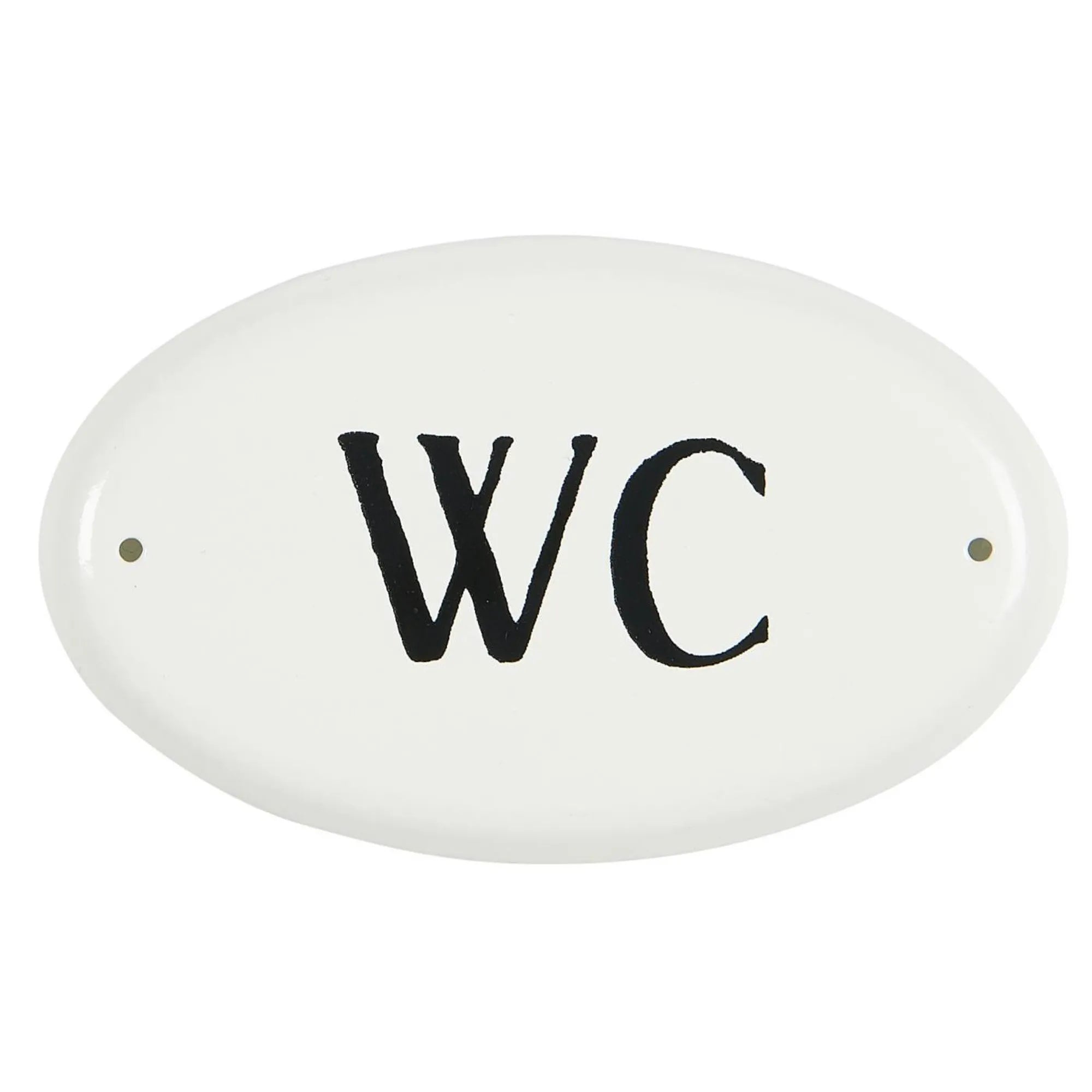 Ib Laursen weißes Schild "WC" aus Metall 9 cm