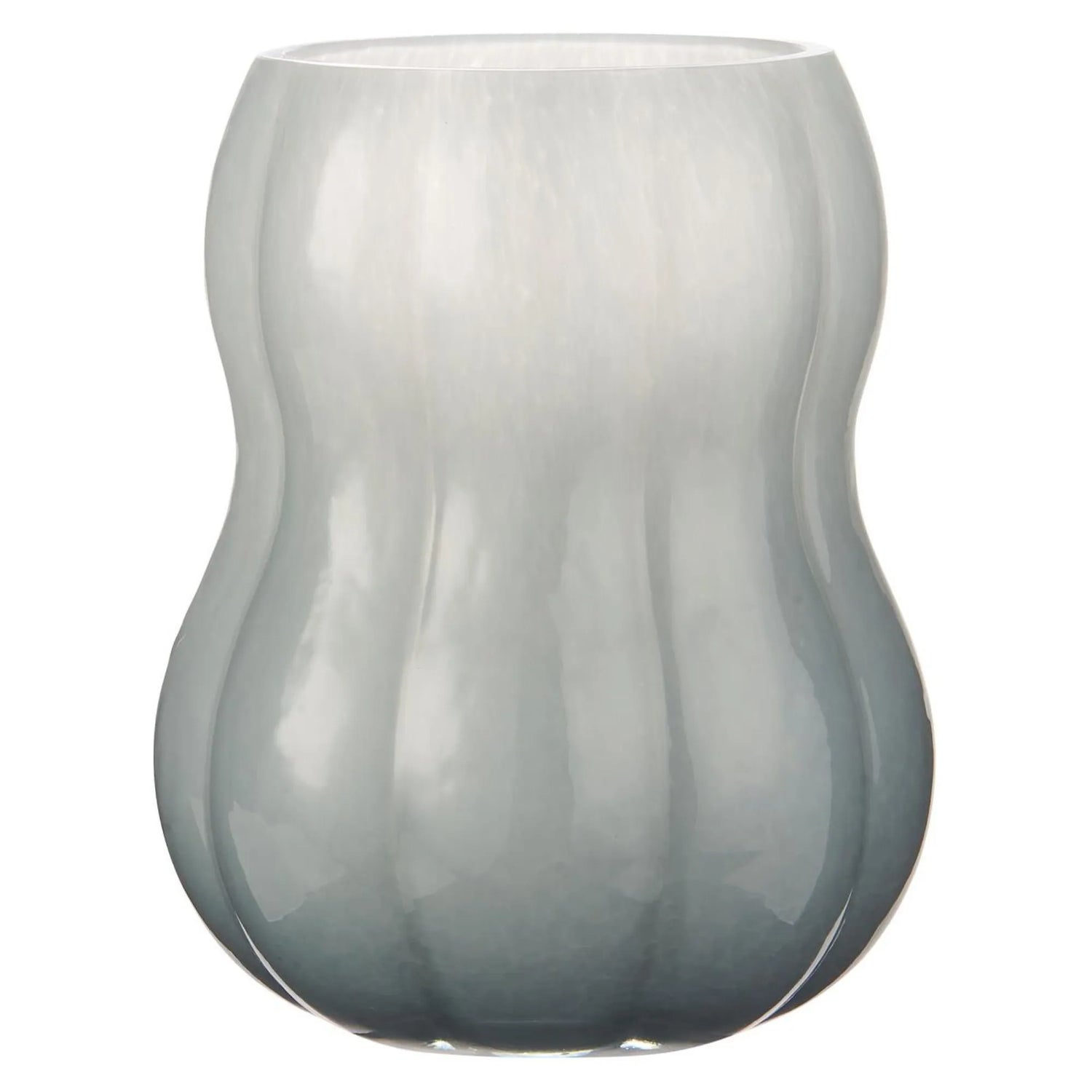 Ib Laursen Vase "Veneto" durchgefärbtes hellblaues Glas 20 cm