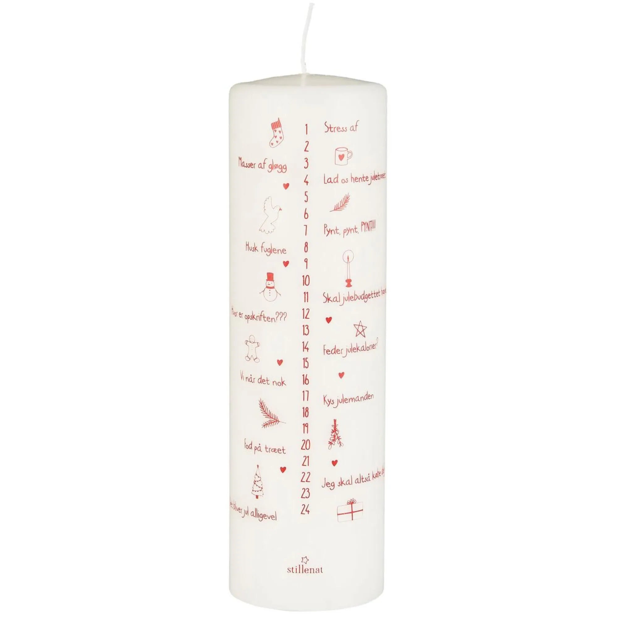 Ib Laursen dänische 20 cm hohe Advent Kerze 1 - 24 Kalender
