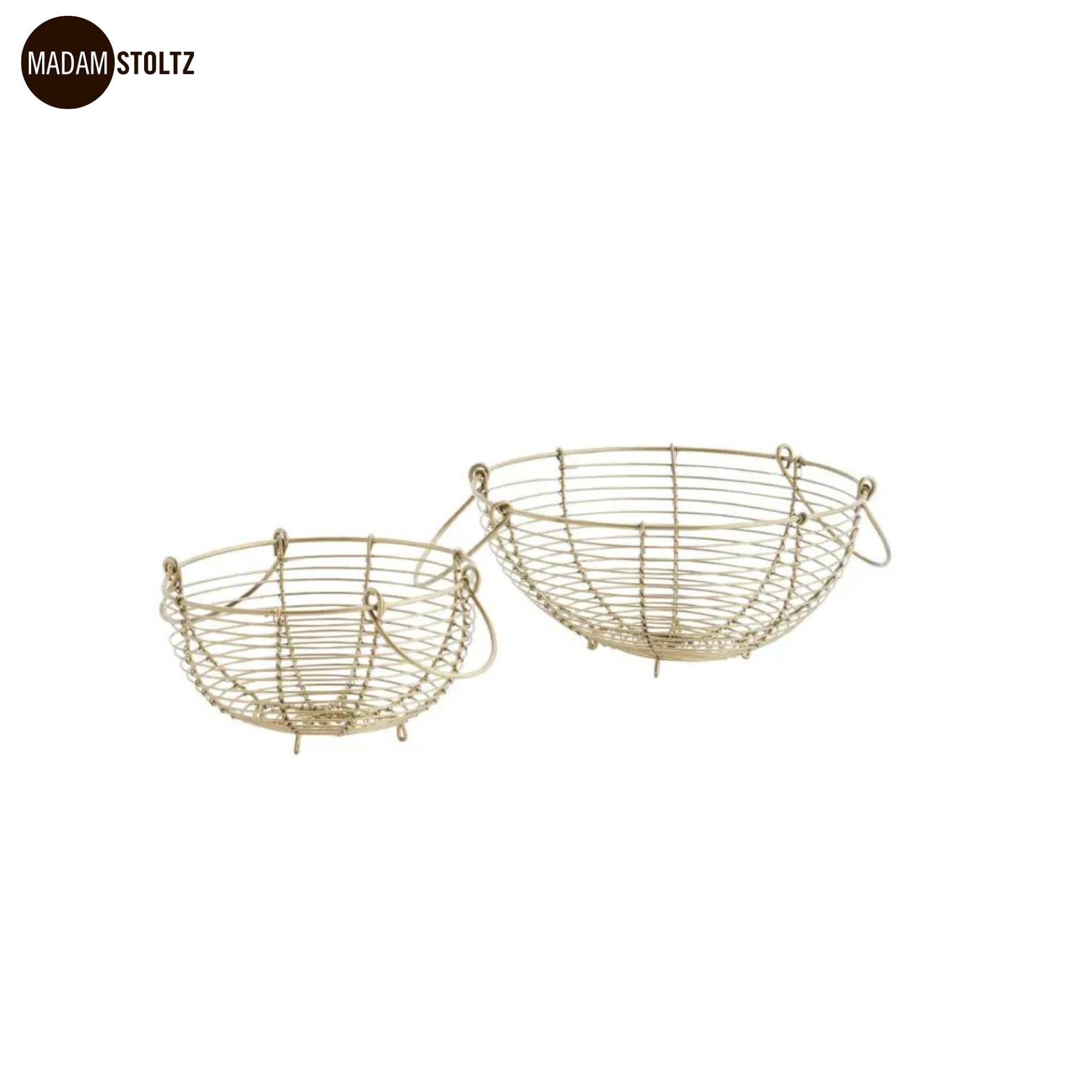 Madam Stoltz 2 Körbe aus Eisendraht goldfarben anna ole shop anna ole shop