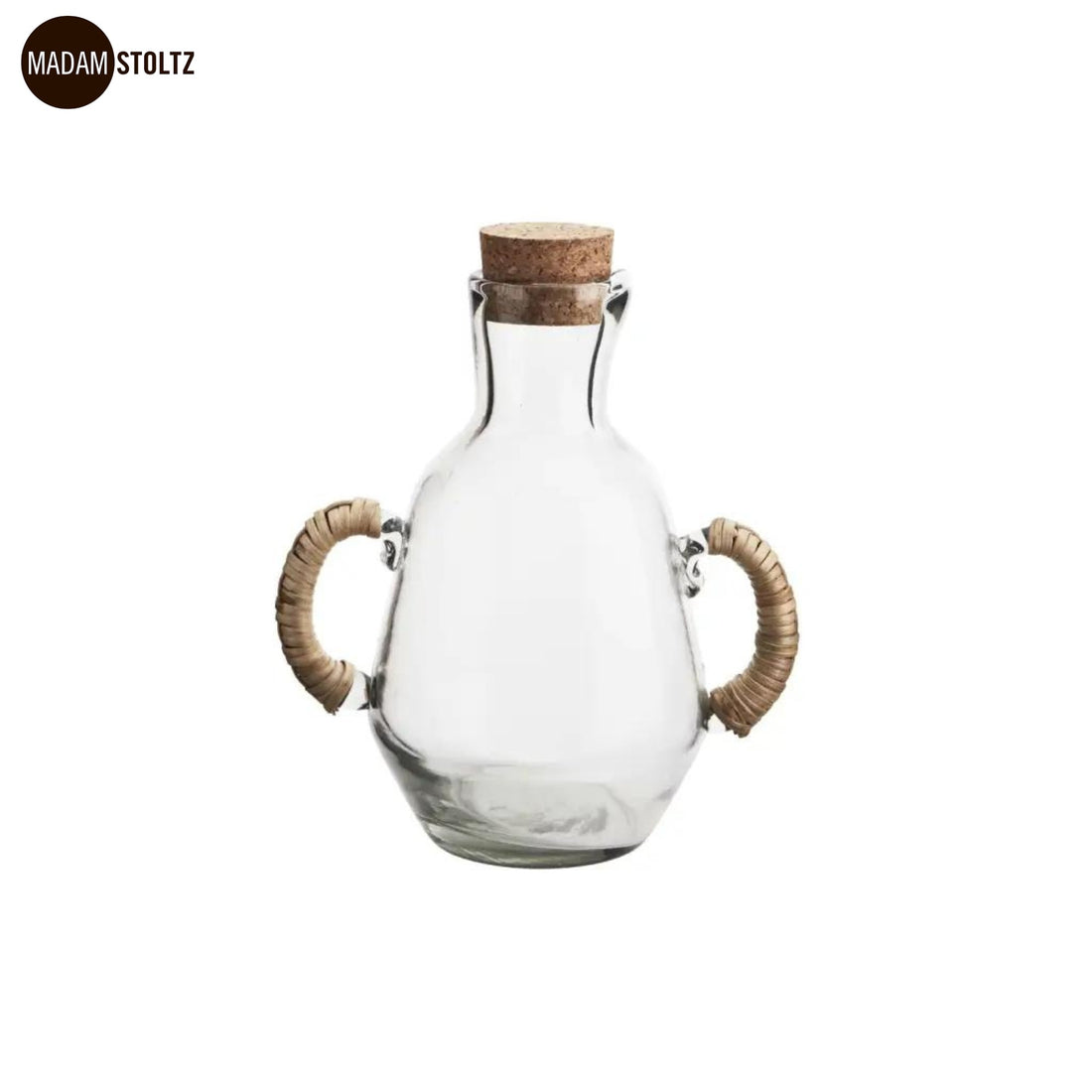 Madam Stoltz kleine Karaffe aus Glas Zuckerrohr Henkel 20 cm