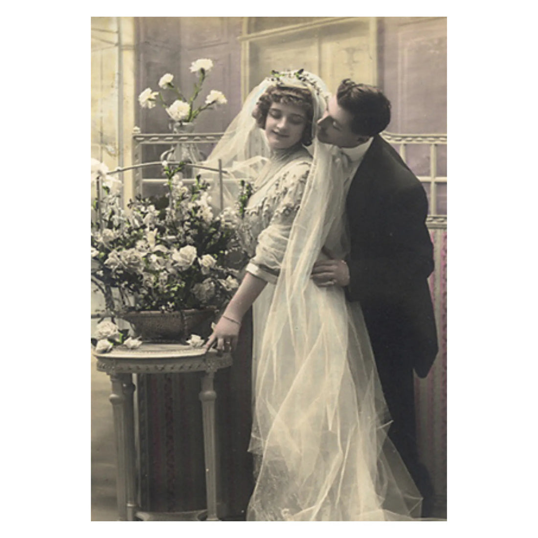 Sköna ting postkarte mit umschlag Vintage Brautpaar anna und ole shop