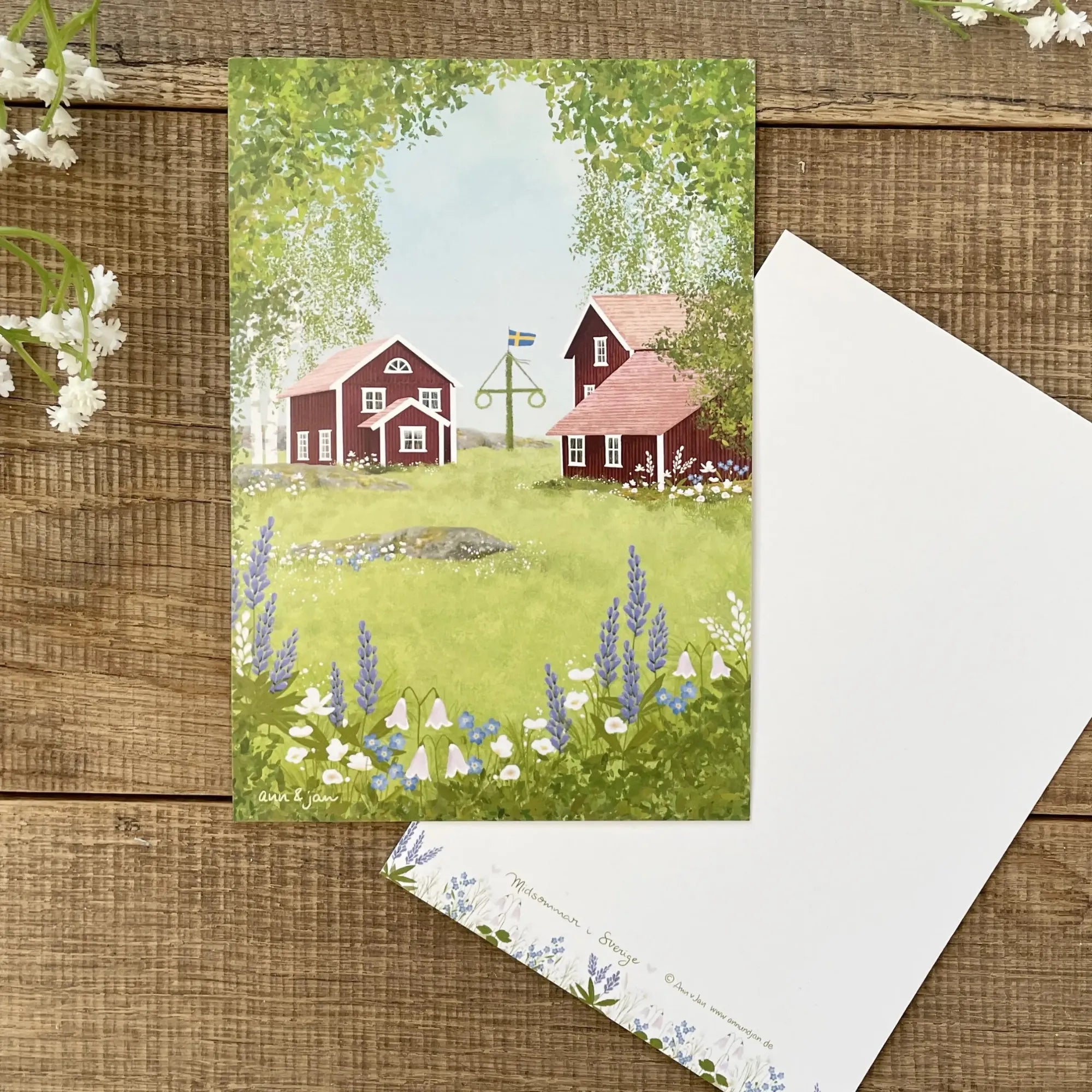 Ann & Jan Große Postkarte „Midsommar in Schweden“