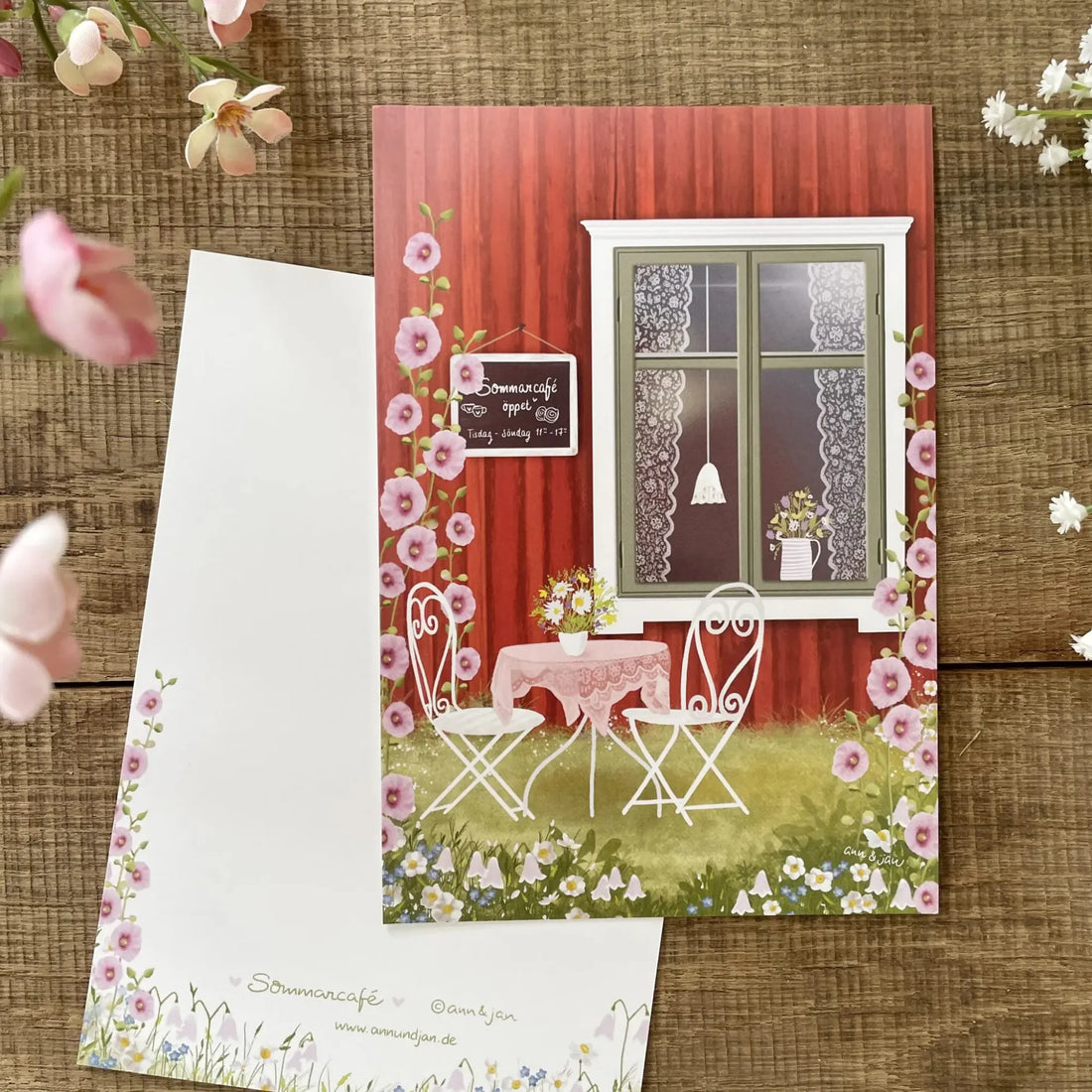 Ann & Jan Große Postkarte „Sommarcafé“
