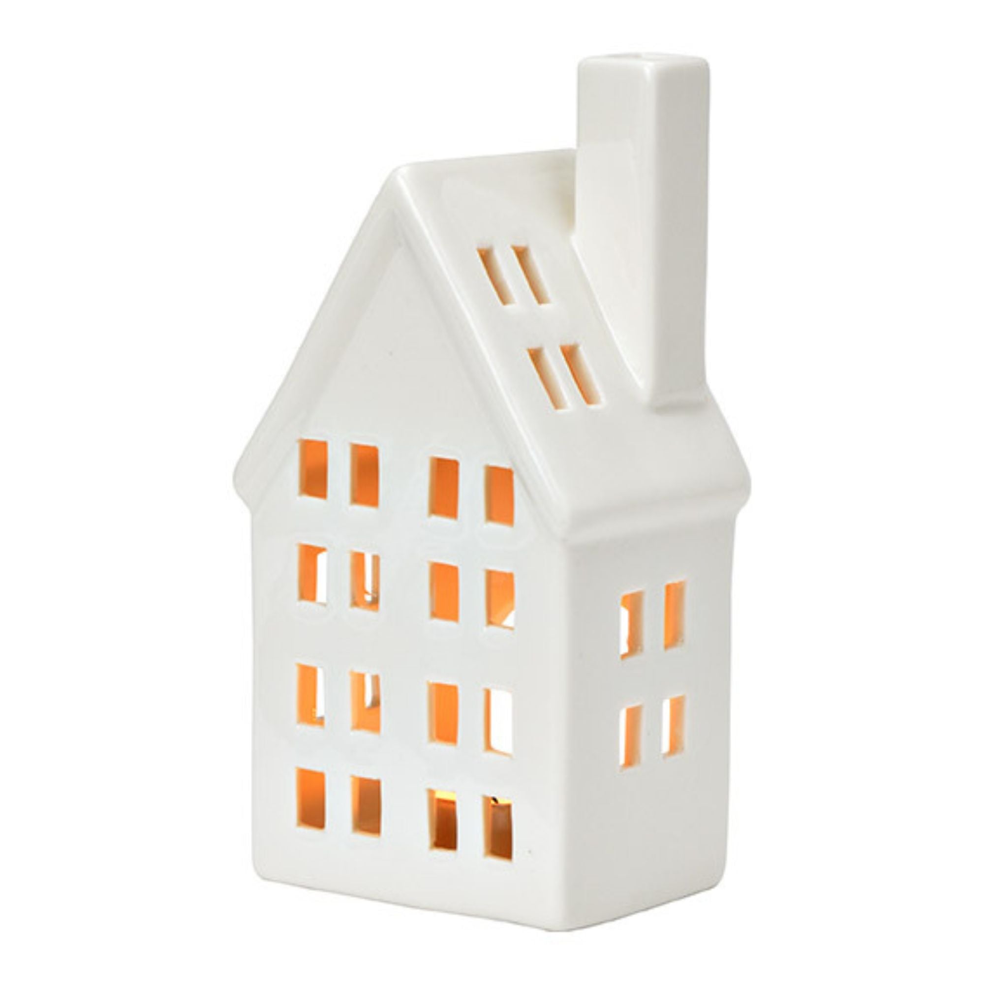 Lichthaus weiß aus Porzellan 14 cm hoch