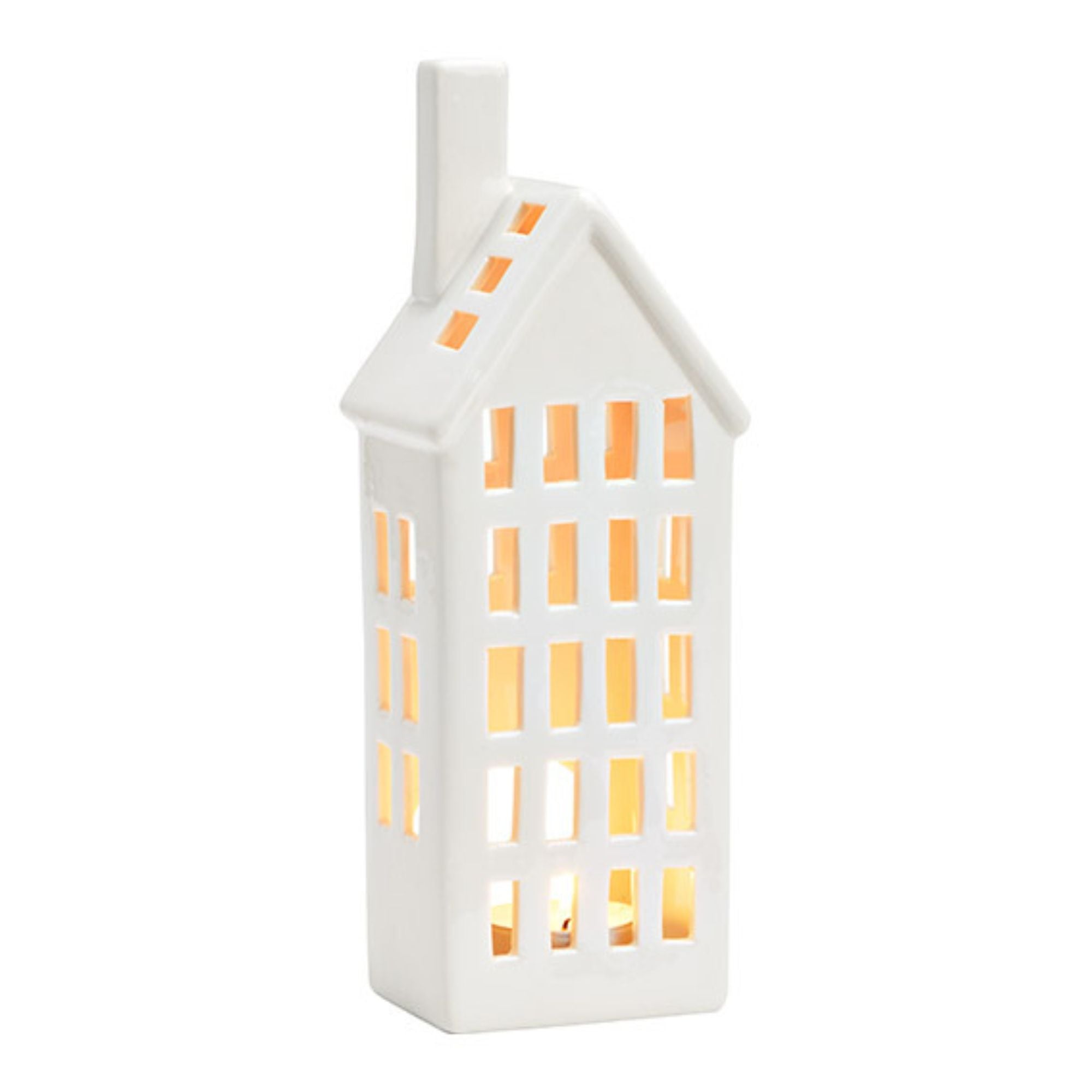 Lichthaus weiß aus Porzellan 29 cm hoch