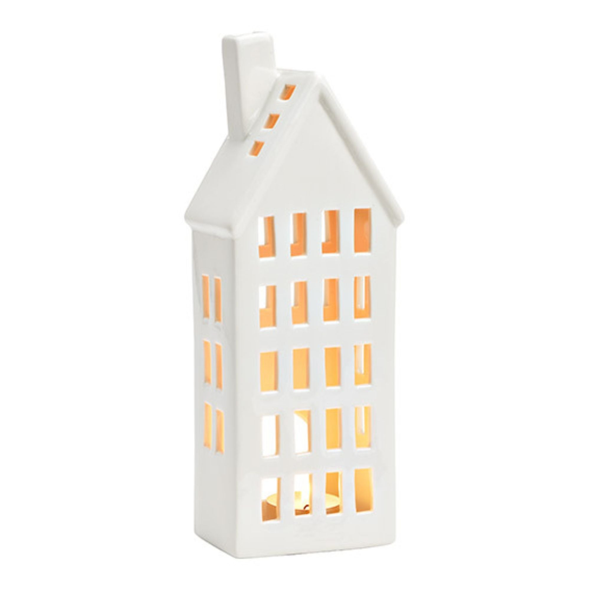 Lichthaus weiß aus Porzellan 23 cm hoch