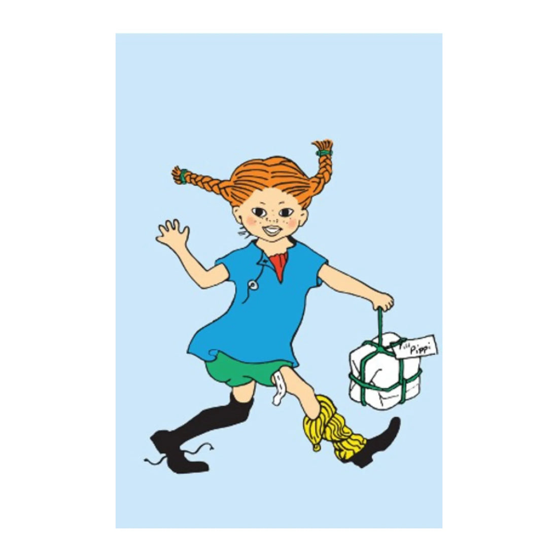 Barbo Toys Klappkarte "Liebe Grüße von Pippi Langstrumpf" inkl. Umschlag blau