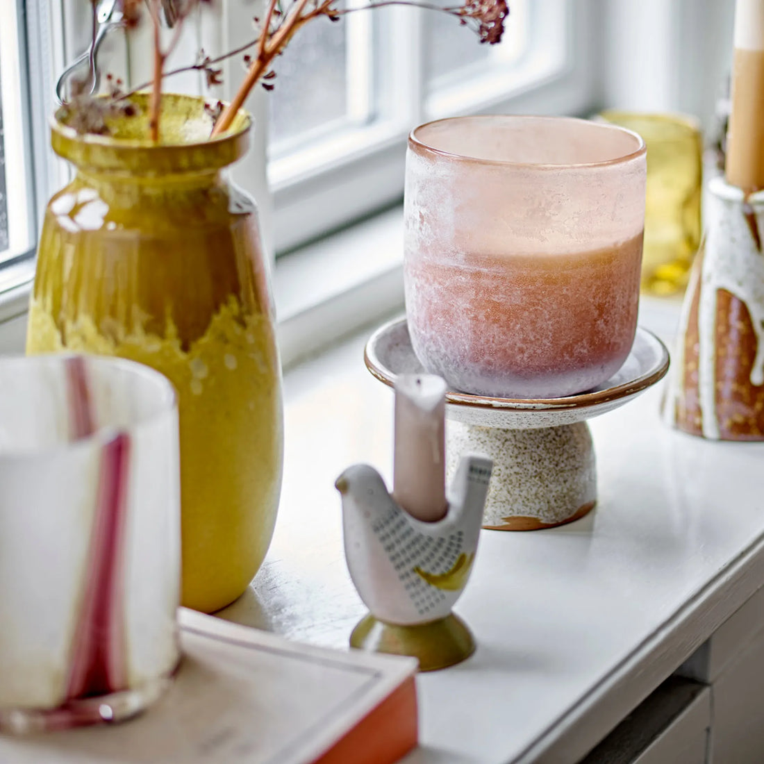 Bloomingville "Reem" Kerzenhalter Ostern Frühling Huhn weiß