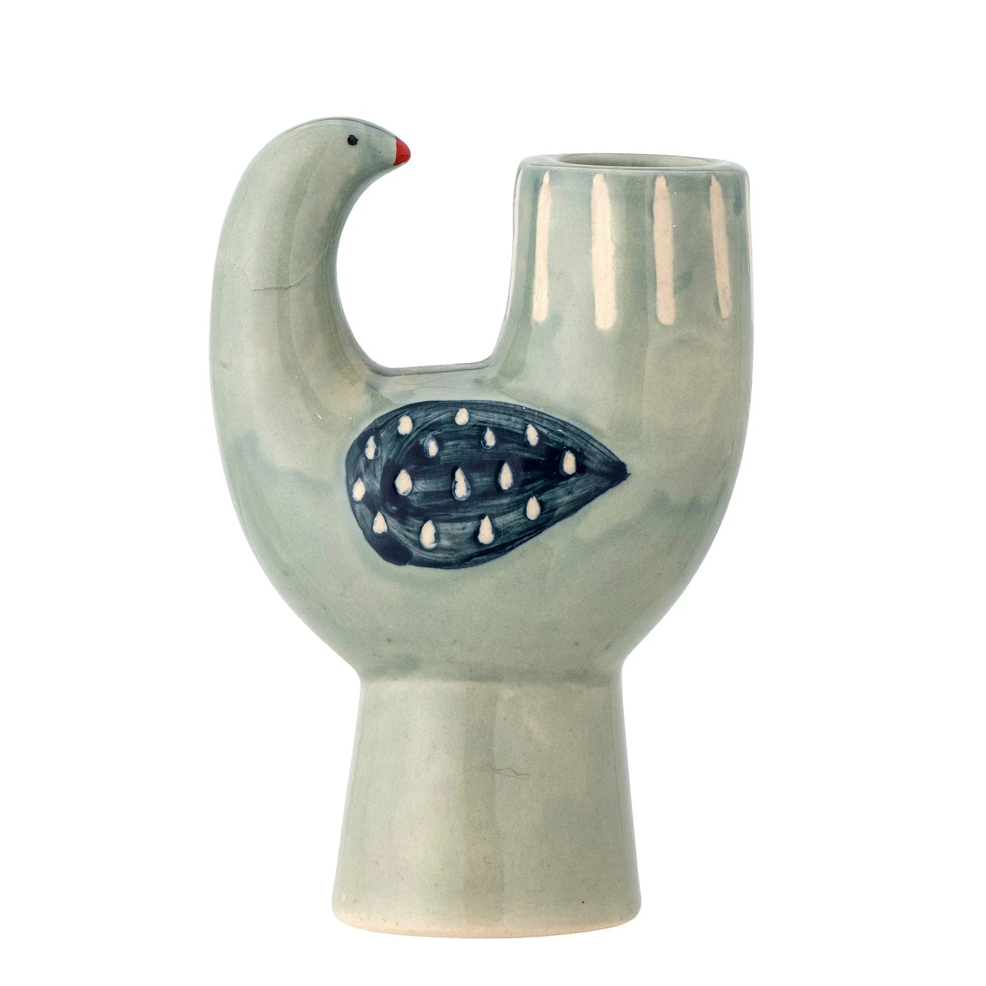 Bloomingville Kerzenhalter "Trudy" Vogel aus Steingut blau