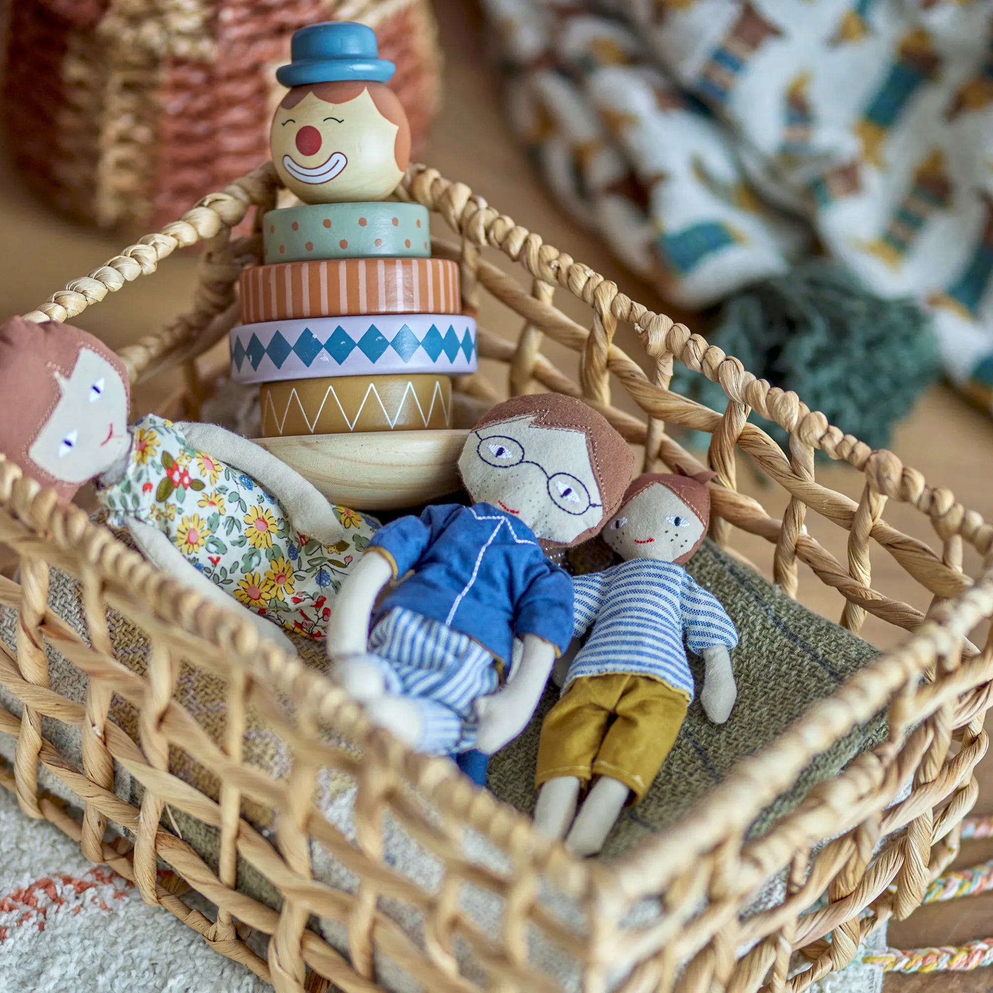 Bloomingville Puppen Spielset "Webster" Familie 4-teilig aus Baumwolle