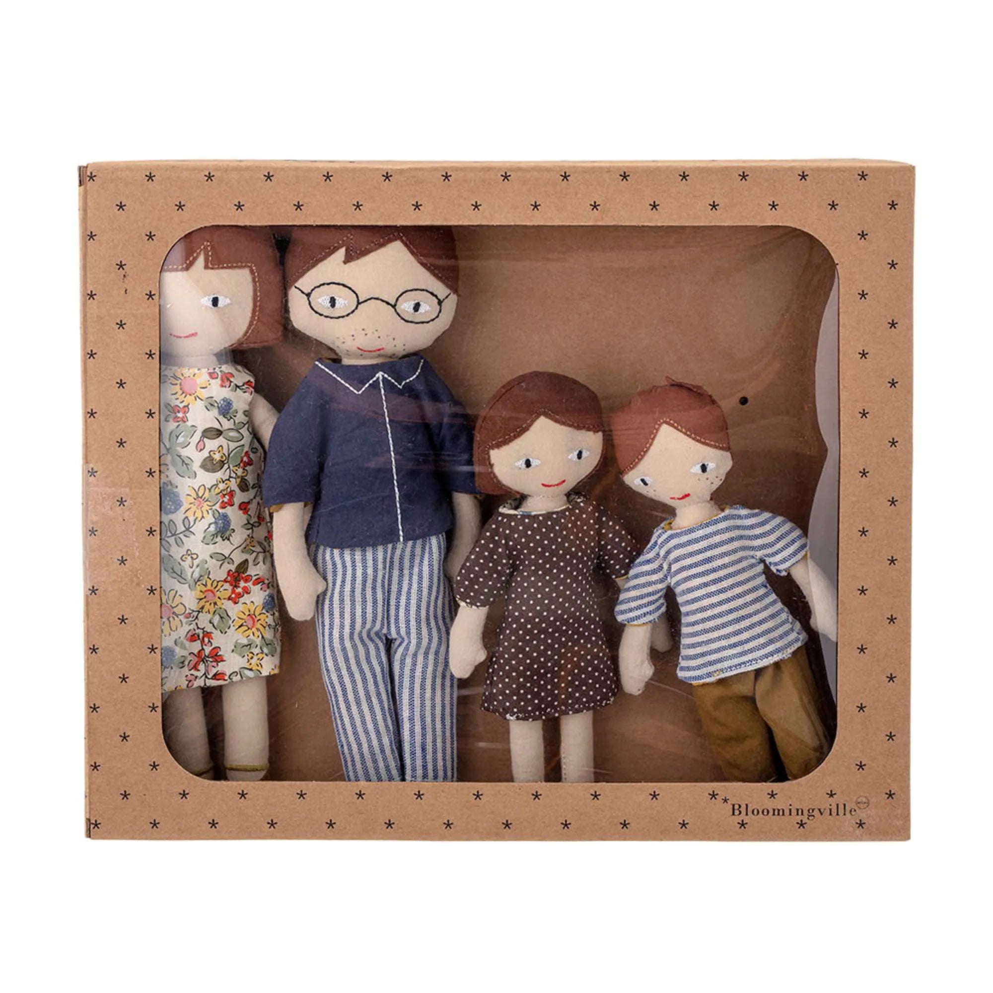 Bloomingville Puppen Spielset "Webster" Familie 4-teilig aus Baumwolle
