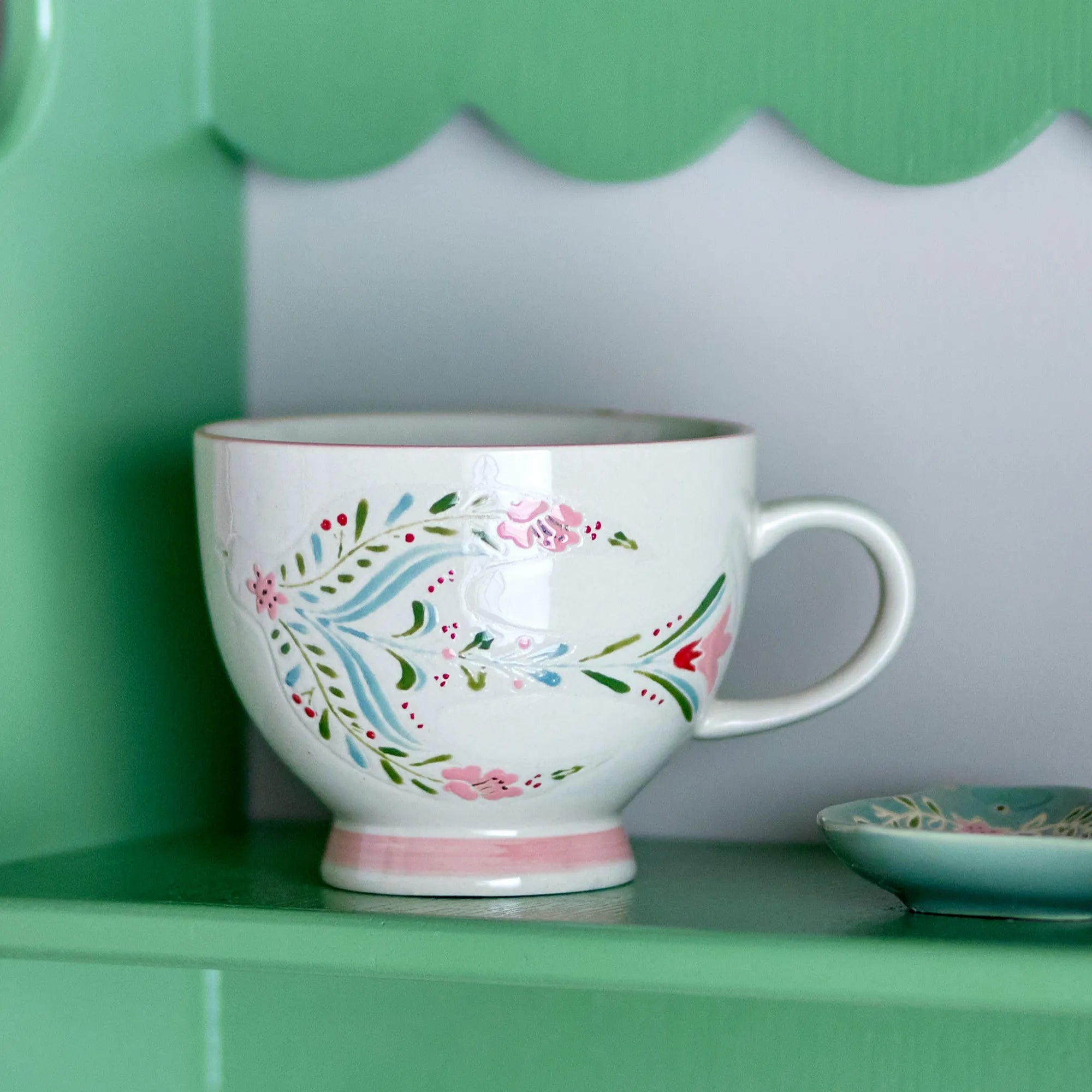 Bloomingville Tasse Becher "Rosalynde" weiß 400 ml