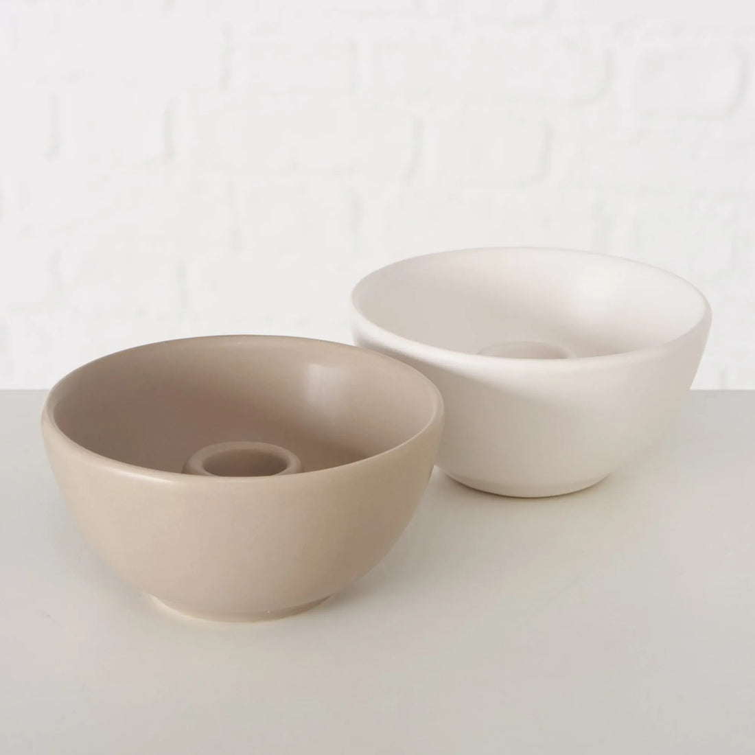 Boltze Kerzenleuchter "Franyo" weiß oder beige ø 10 cm