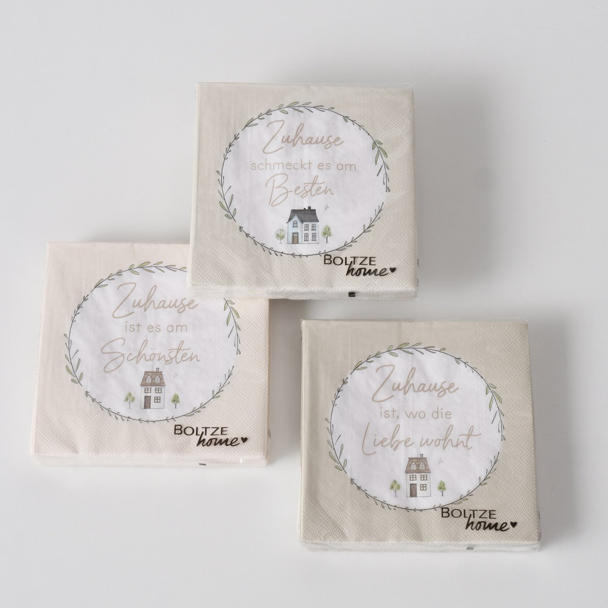 Boltze 20 Stück Servietten "Bergström" 3 verschiedene Designs