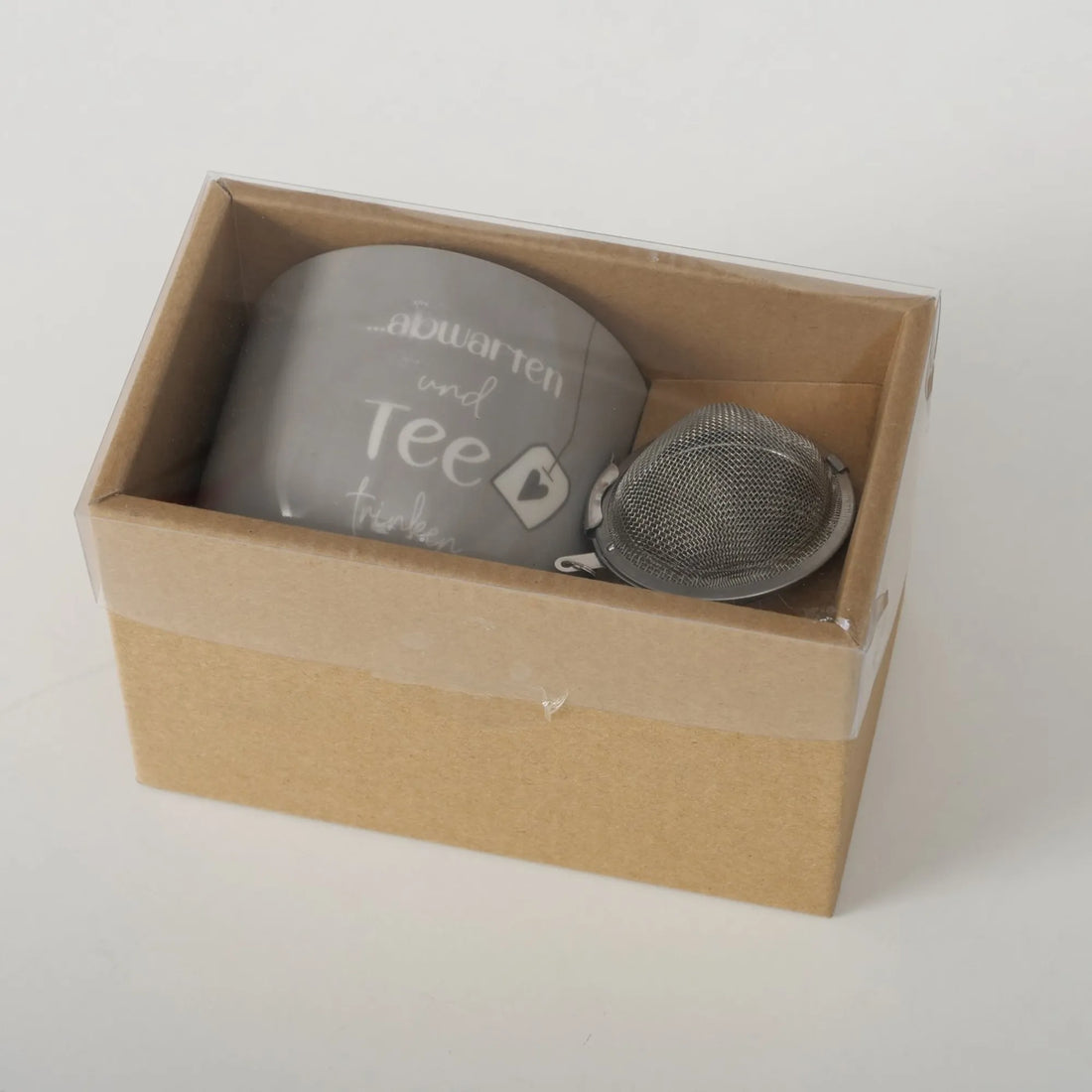 Boltze Tasse "Abwarten und Tee trinken" inkl. Teesieb