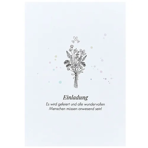 verblühmeinnicht postkarte Einladung anna und ole shop vorderseite