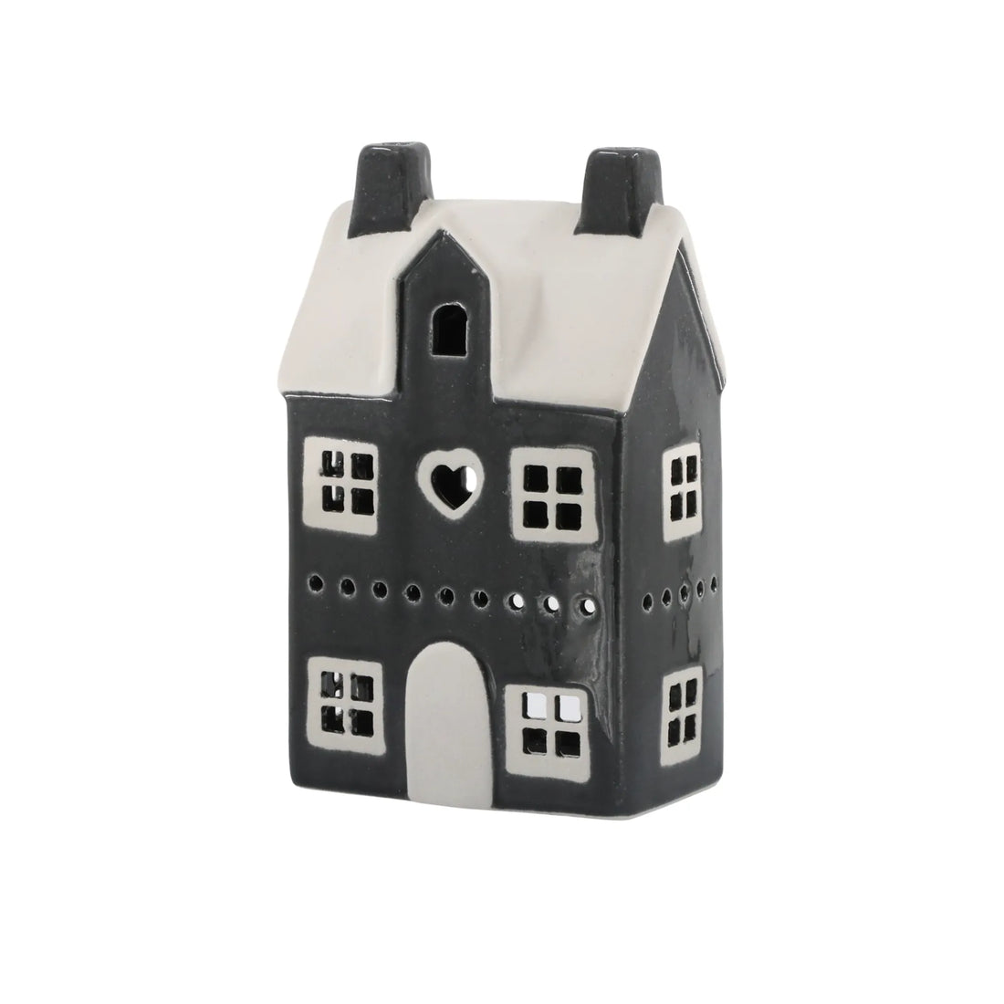 Chic Antique "Chamonix" Haus für Teelichter dunkel grau kohle 18 cm