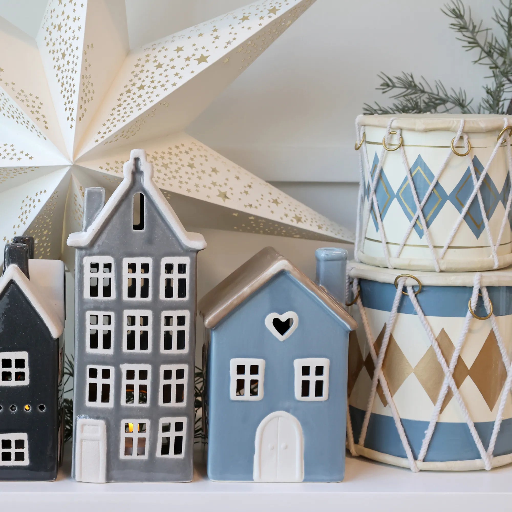 Chic Antique "Chamonix" Haus für Teelichter grau 25 cm
