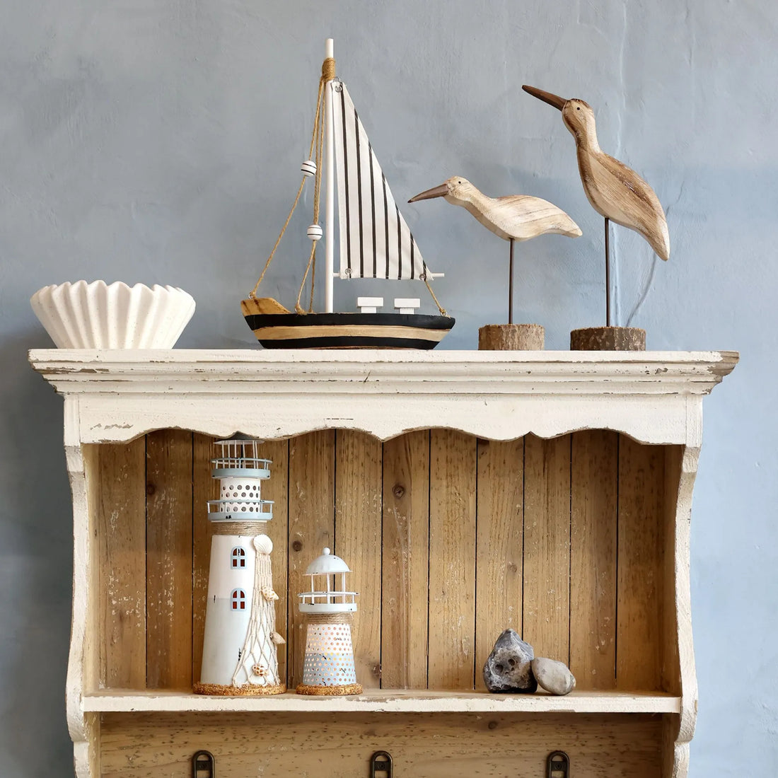 Chic Antique Möwe aus Holz 2 Varianten