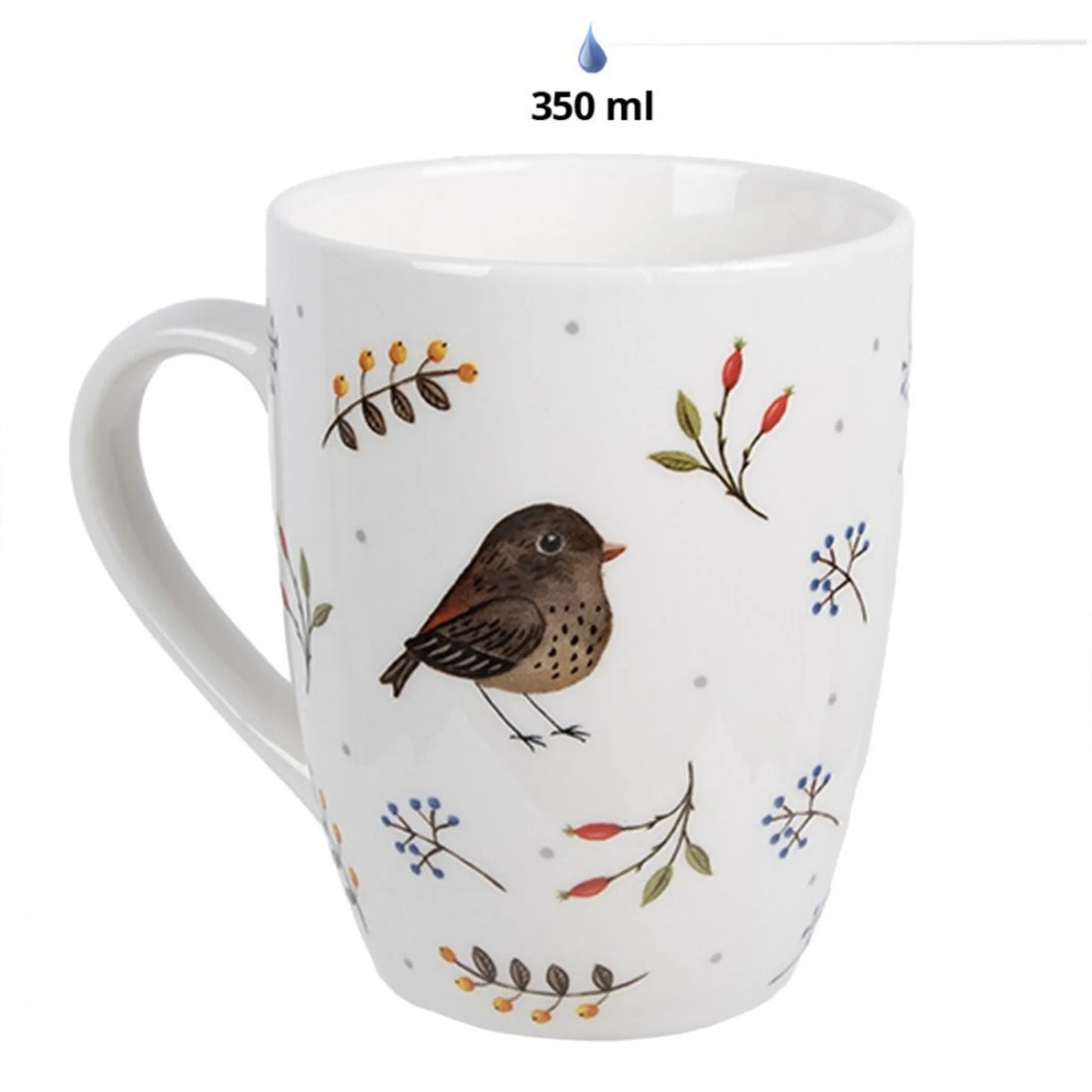 Clayre & Eef Tasse Becher "Herbstvogel" 350 ml