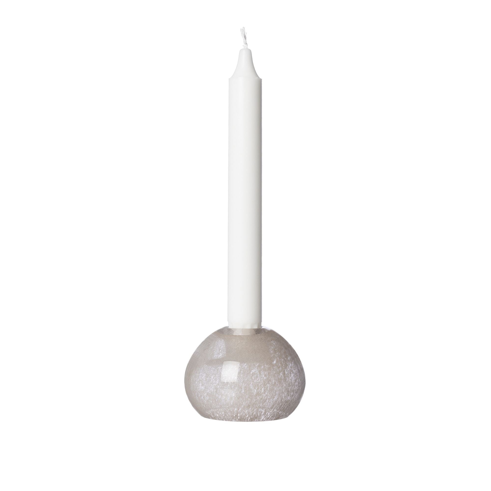 ERNST Kerzenhalter aus Glas beige