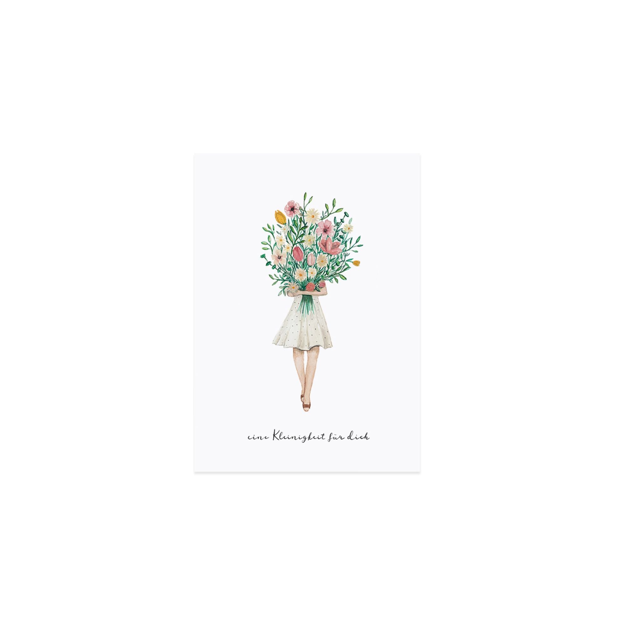 Eulenschnitt Postkarte "Blumenmädchen"