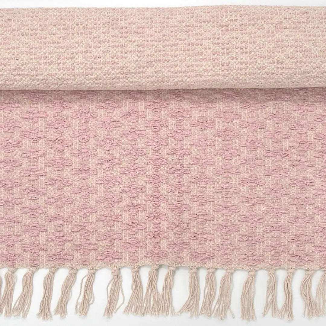 Femme Facon Teppich Läufer 70 x 140 cm hellrosa mit Blumen