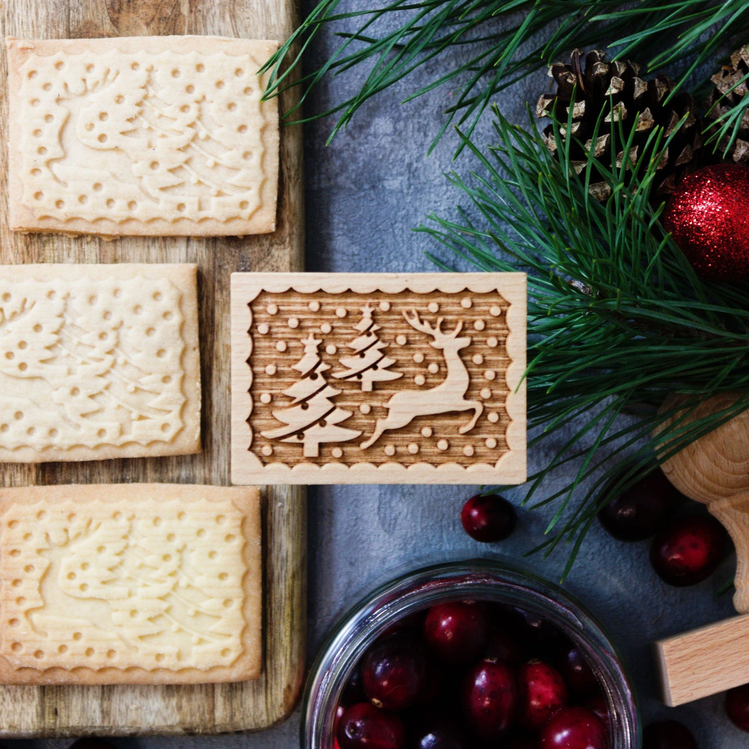 Folkroll Motiv Kekstempel "Rentier"