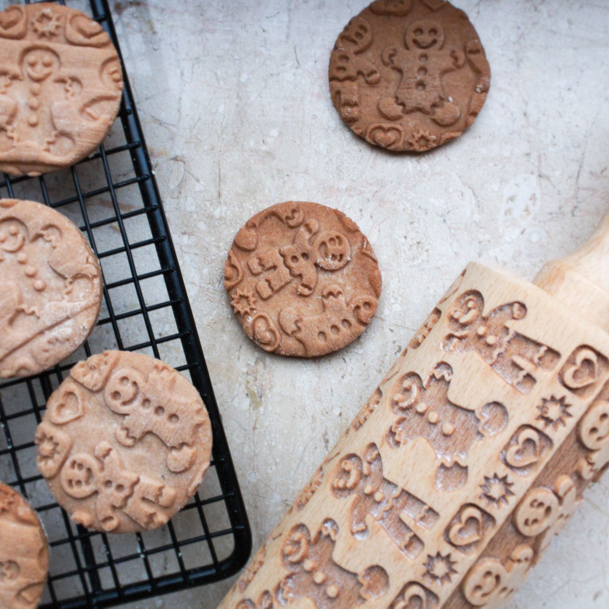 Folkroll Motiv Teigrolle "Lebkuchenmann" 43 cm