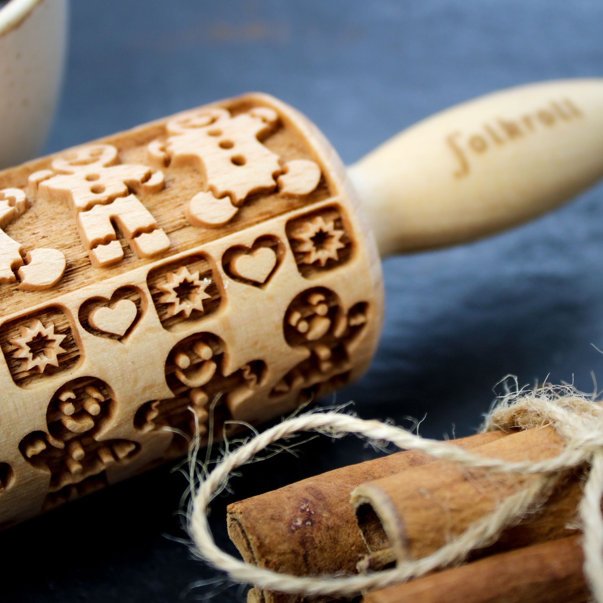 Folkroll Motiv Teigrolle "Lebkuchenmann" 43 cm