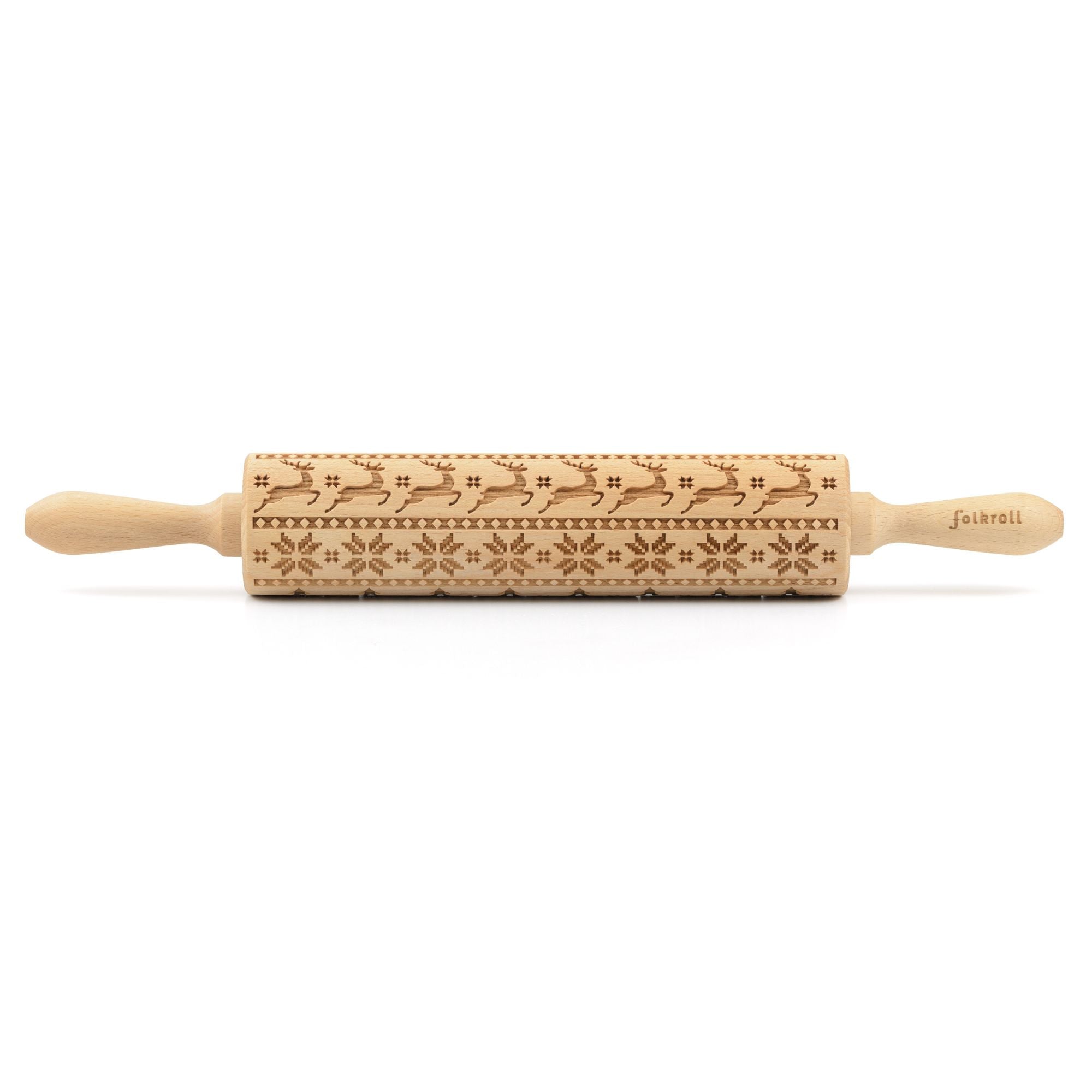 Folkroll Motiv Teigrolle "Skandinavische Weihnacht" 43 cm