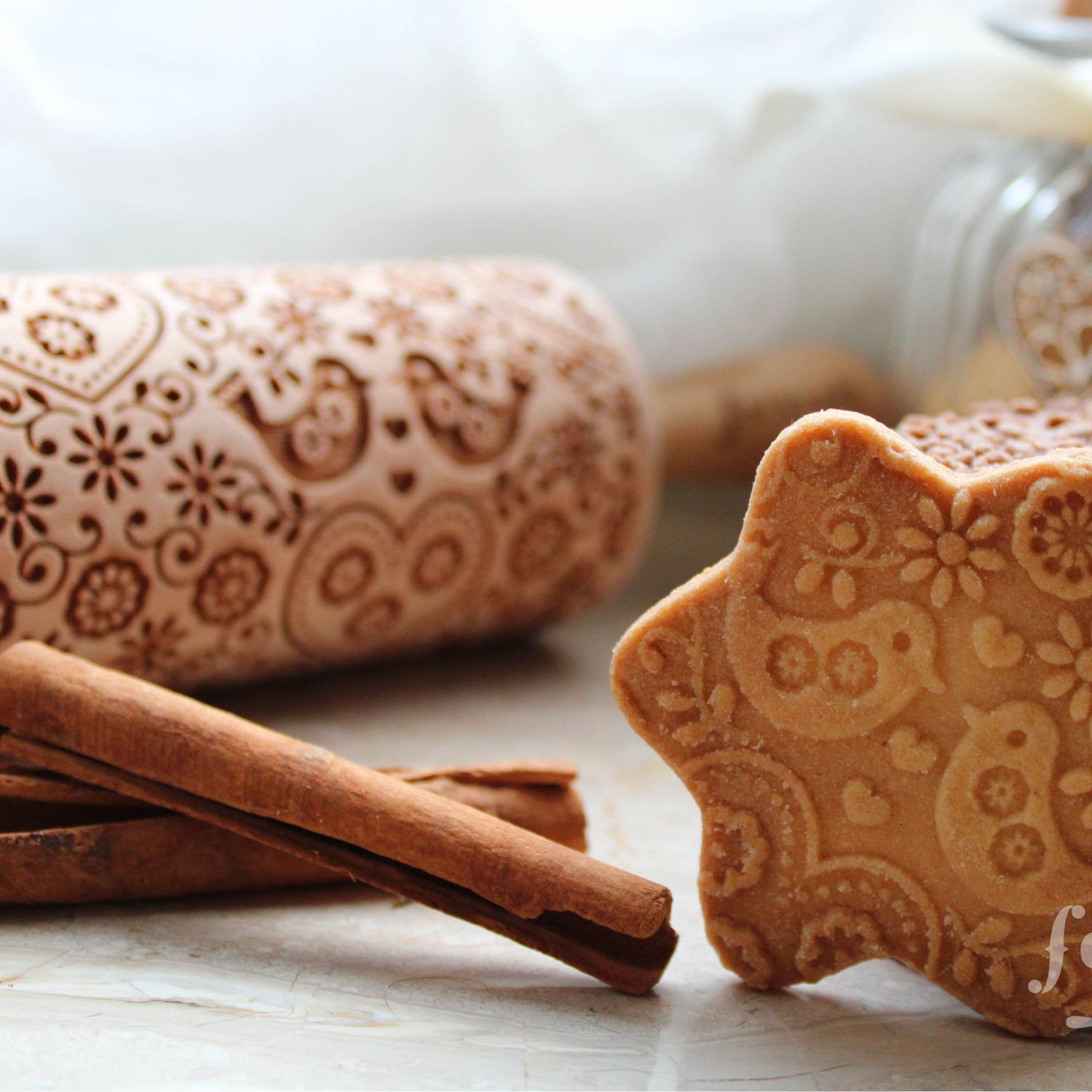 Folkroll Motiv Teigrolle "Tauben" 43 cm