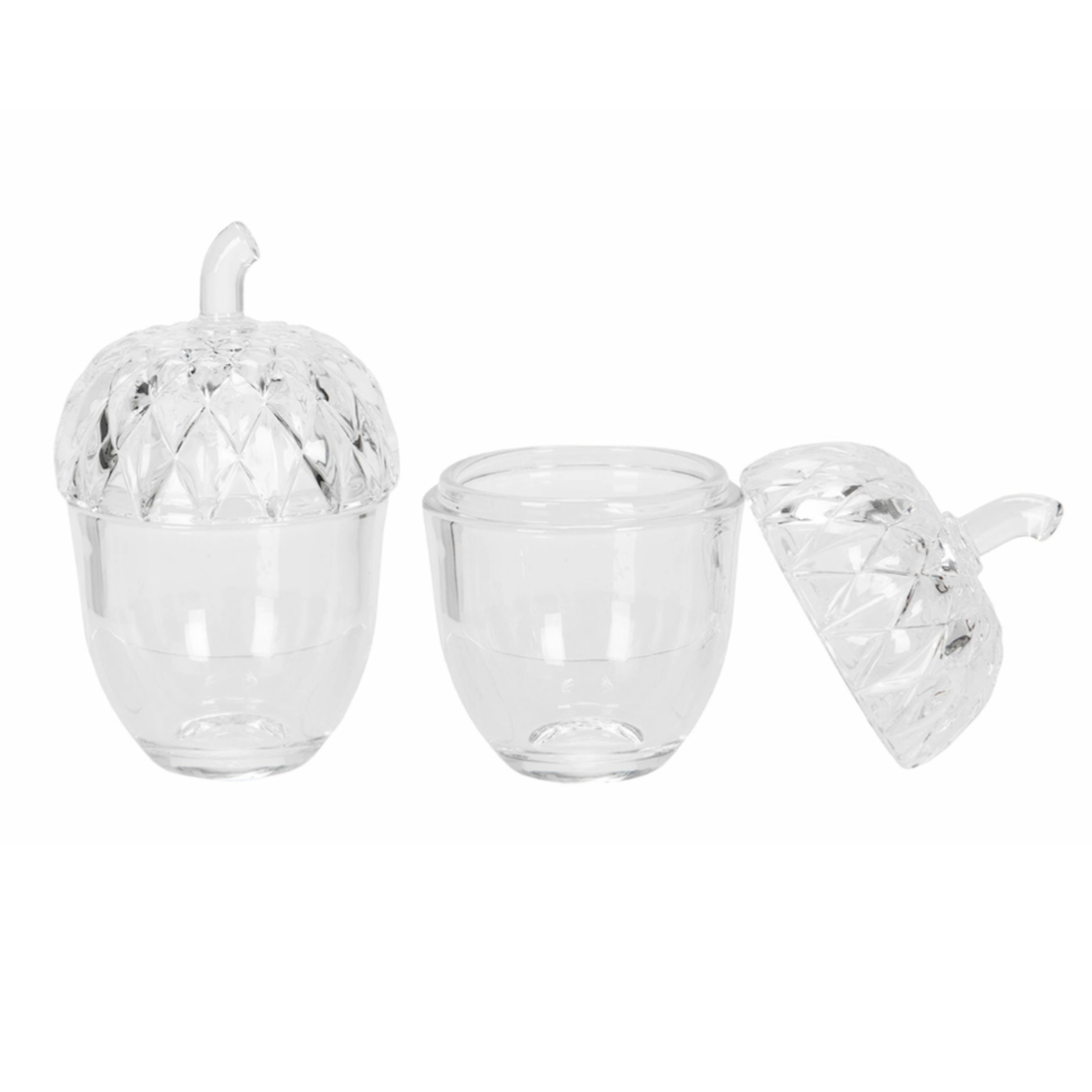 A lot Decoration Glasbehälter Schale Aufbewahrung "Eichel" mit Deckel