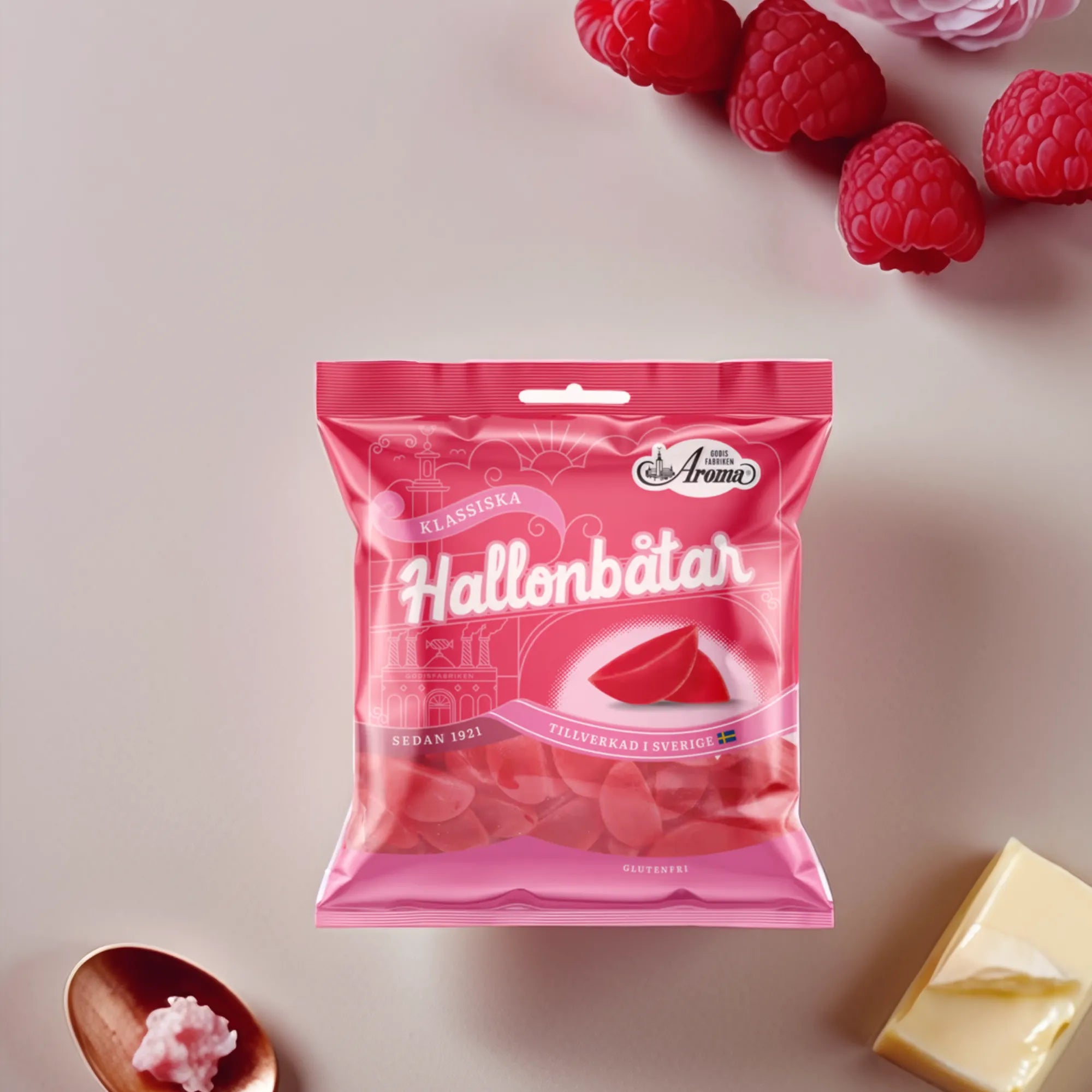 Konfektyrfabriken Aroma Himbeer Boote Fruchtgummi 80 g