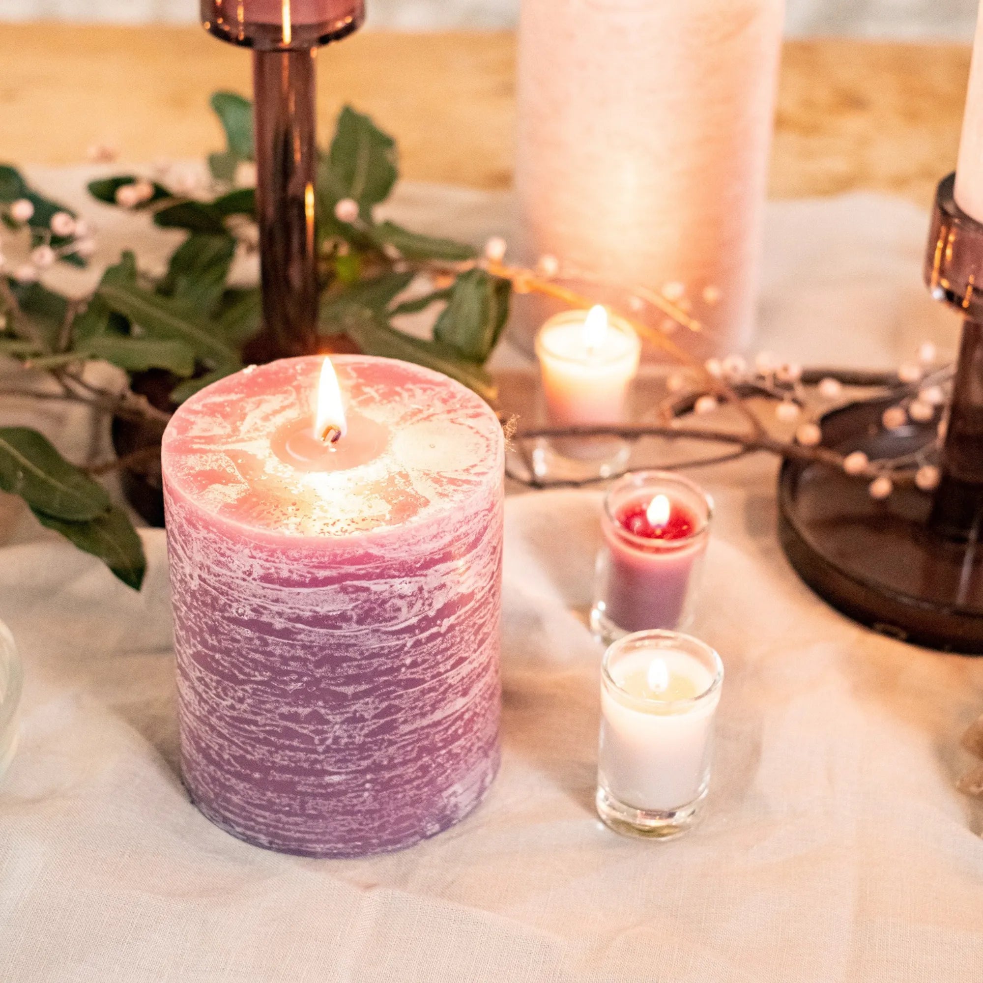 Home Society Votivkerzen im Glas altweiß 6 Stück