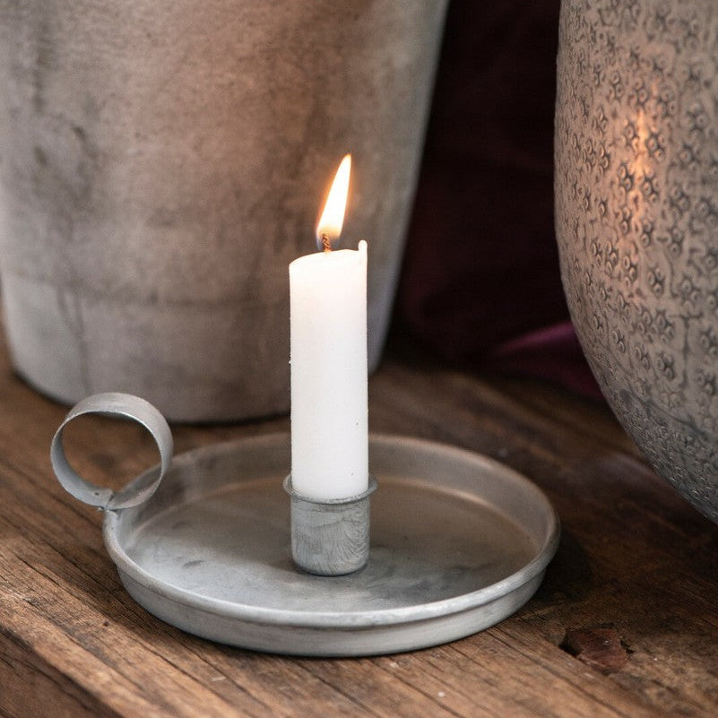 Ib Laursen Kammerleuchter Zinkfarben für Stabkerzen