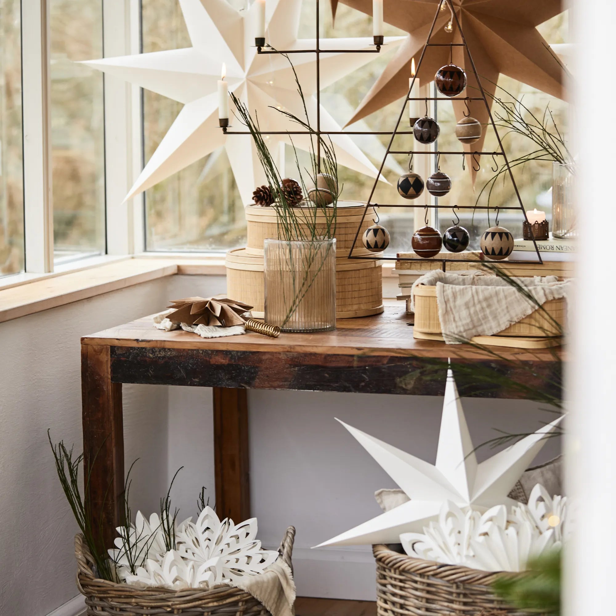 Ib Laursen Weihnachtskugel 3 teiliges Set "Rustic" braun