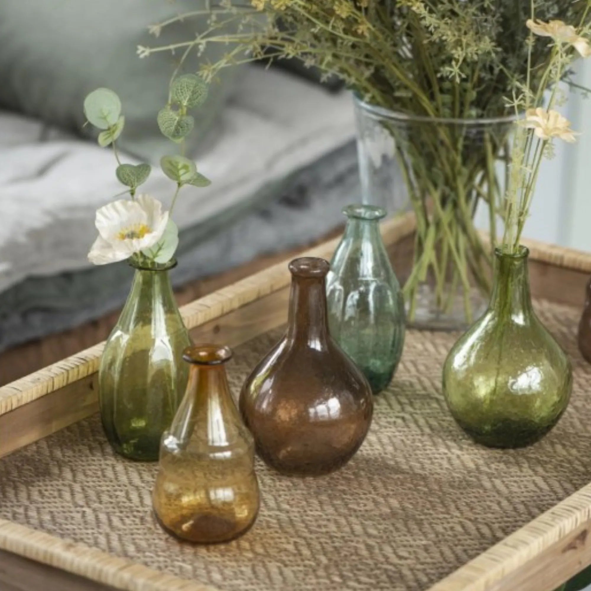 Ib Laursen Beistelltisch aus Holz und Bambus 72 cm natur