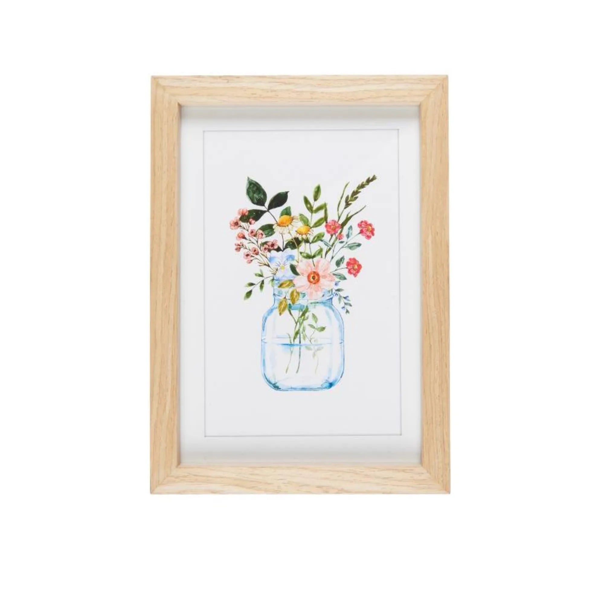 Ib Laursen Bild mit Blumen in Holzrahmen 20 x 28 cm 3 Varianten