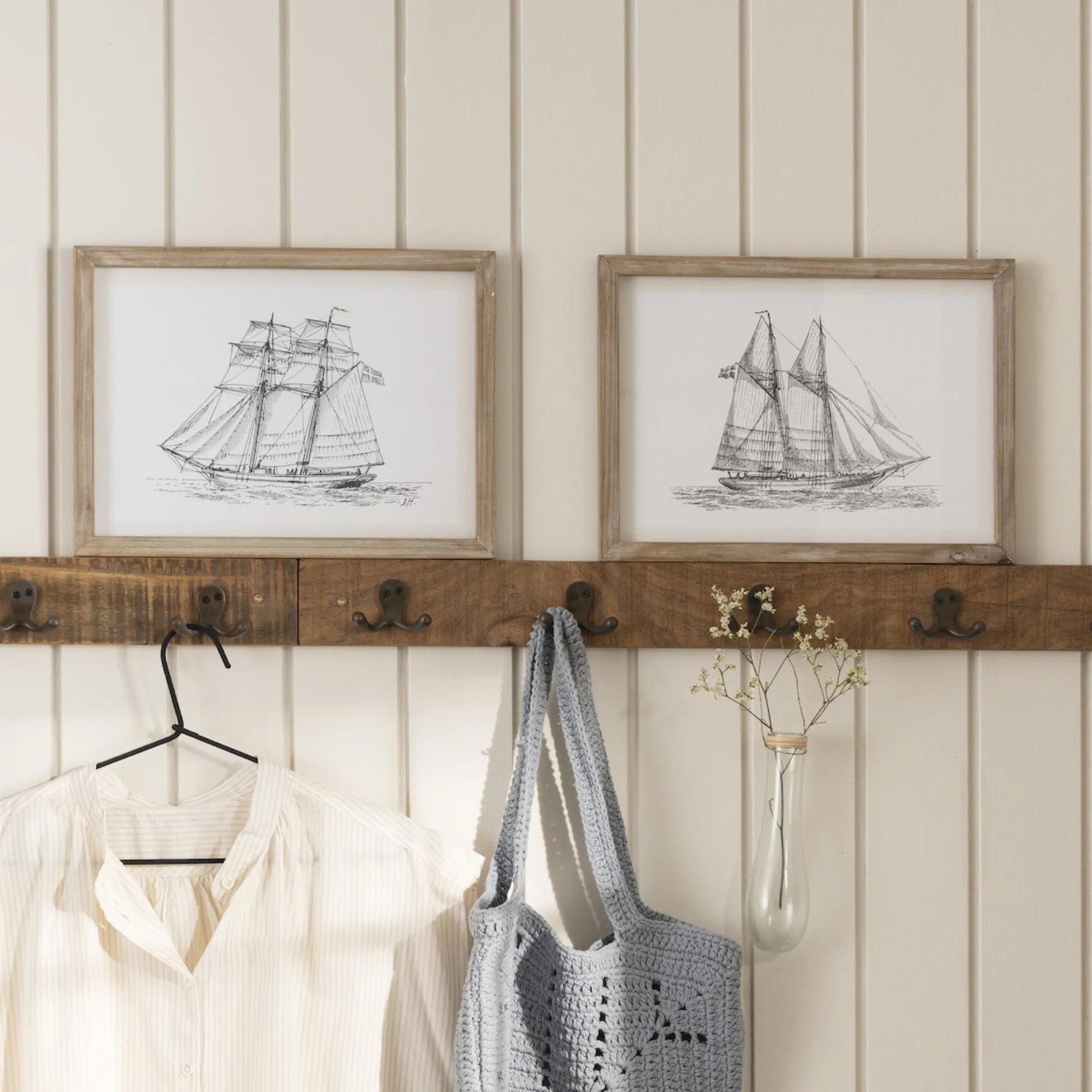 Ib Laursen Bild im Holzrahmen "Segelschiff" in zwei verschiedenen Ausführungen