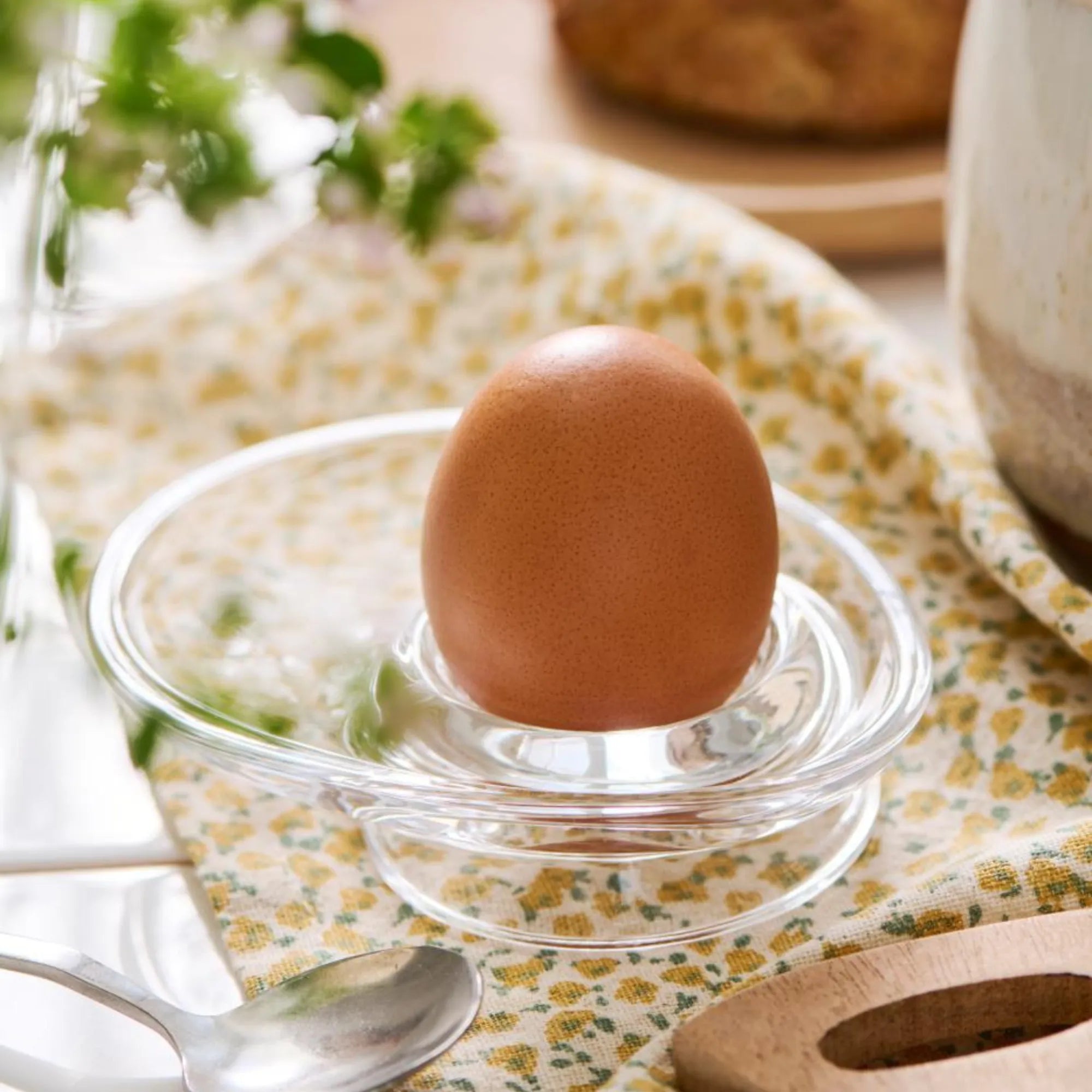 Ib Laursen Eierbecher mit Seitenteller aus Glas